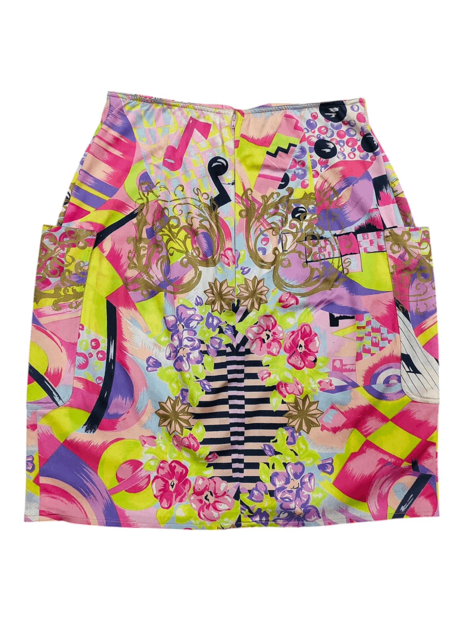 Versace ARCHIVE❤️‍🔥80s Gianni Versace Psychedelic Baroque Art Skirt Size 30" / US 8 / IT 44 - 7 Thumbnail
