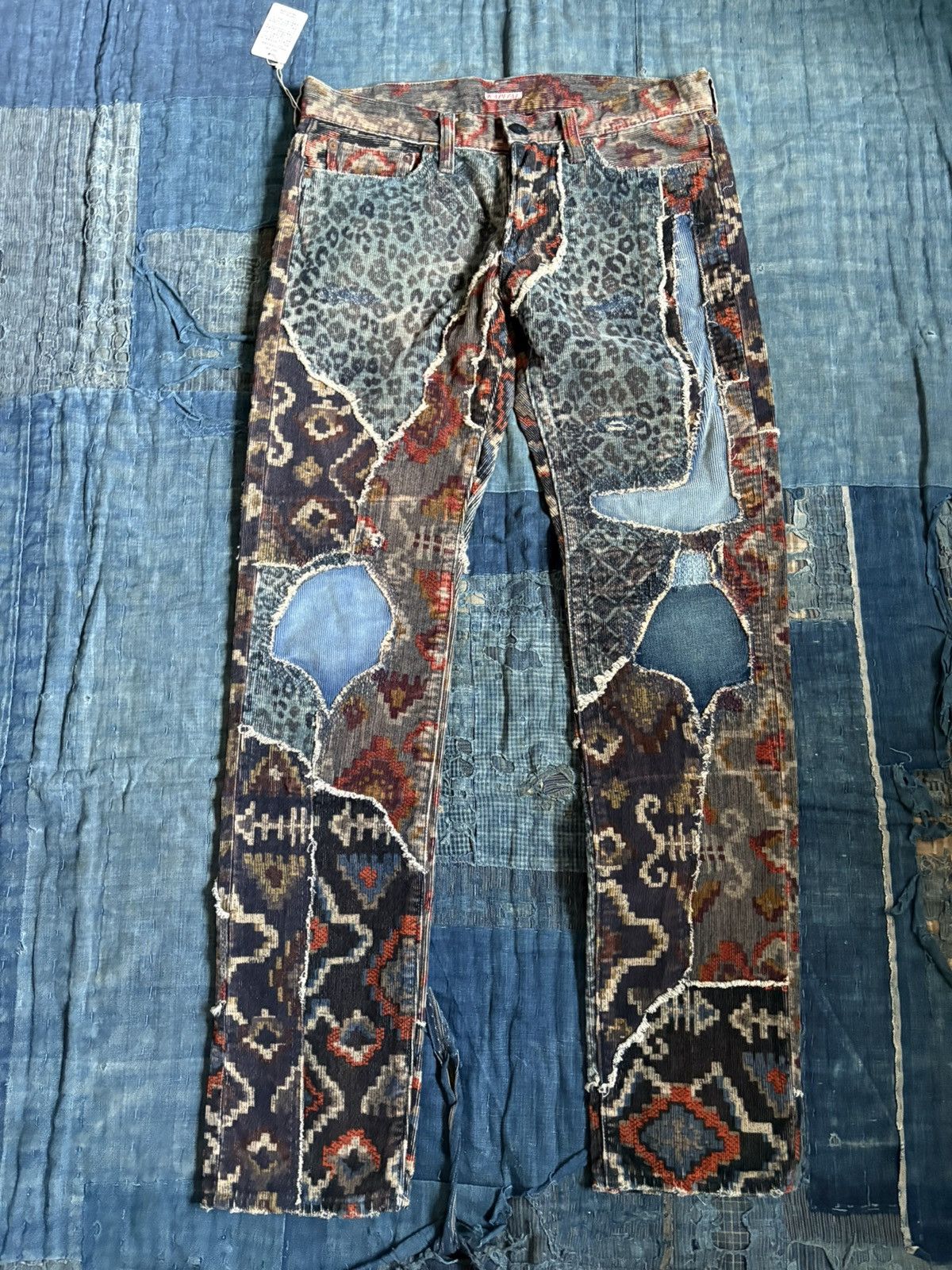 Kapital Kountry KOUNTRY Repair Mixed Pattern Corduroy Patchwork Jeans Size US 30 / EU 46 - 1 Thumbnail