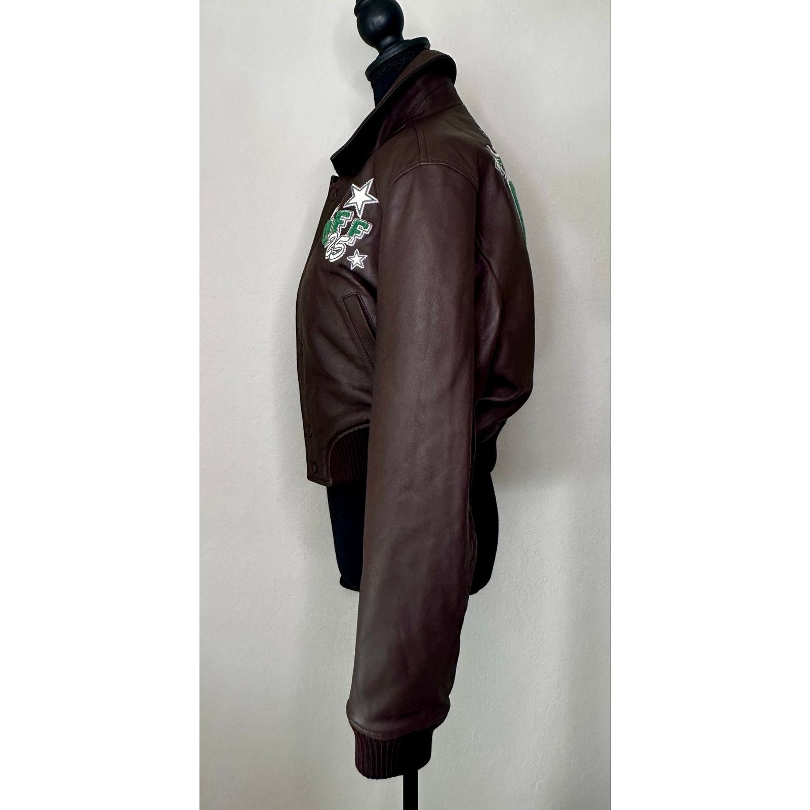 Off-White Off-White Virgil Abloh Trap House Crop Leather Varsity IT 40 Size S / US 4 / IT 40 - 7 Thumbnail