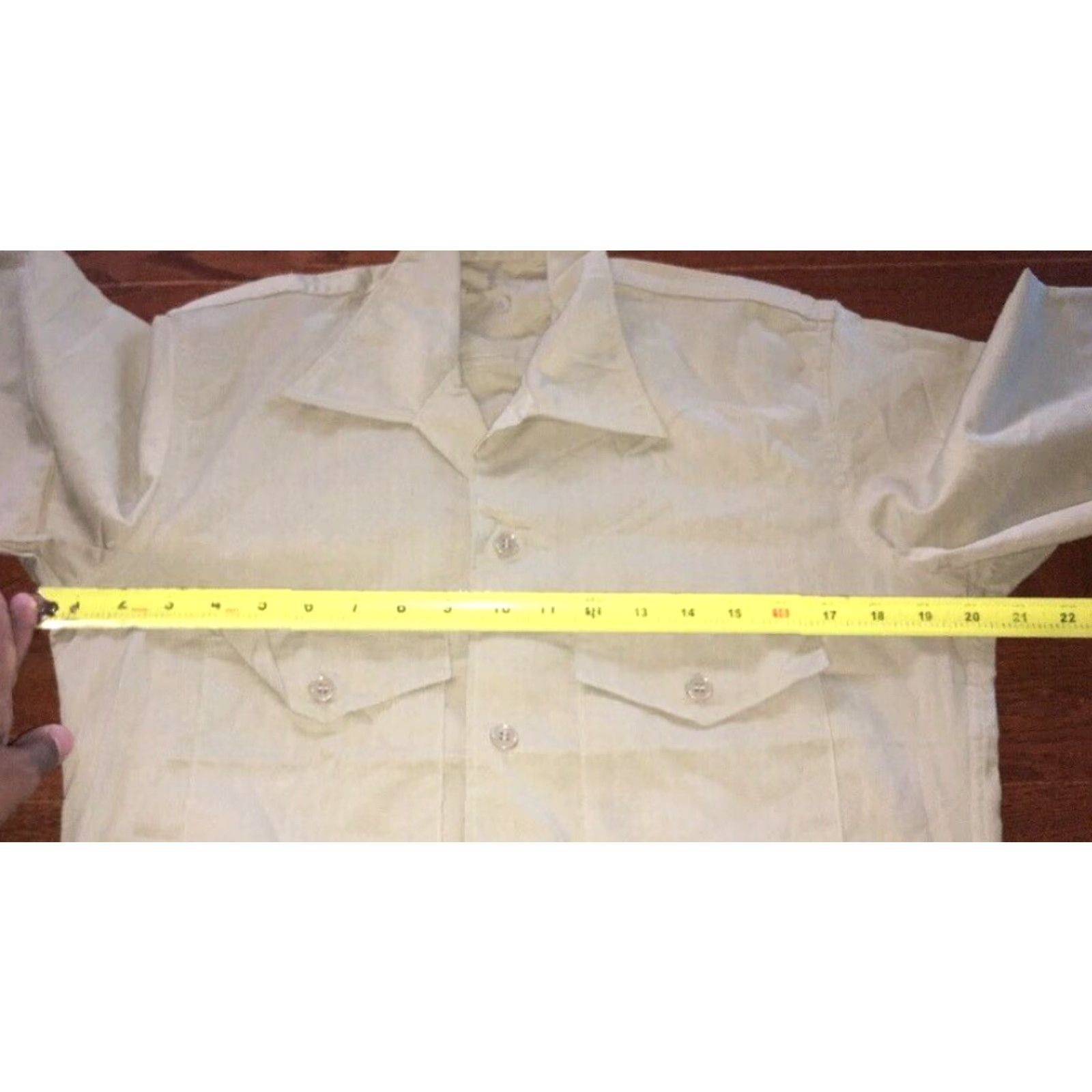 Vintage VINTAGE Buschbscher Men Short Sleeve Military Shirt Small Beige Button-Up Casual Department M Size US M / EU 48-50 / 2 - 5 Thumbnail
