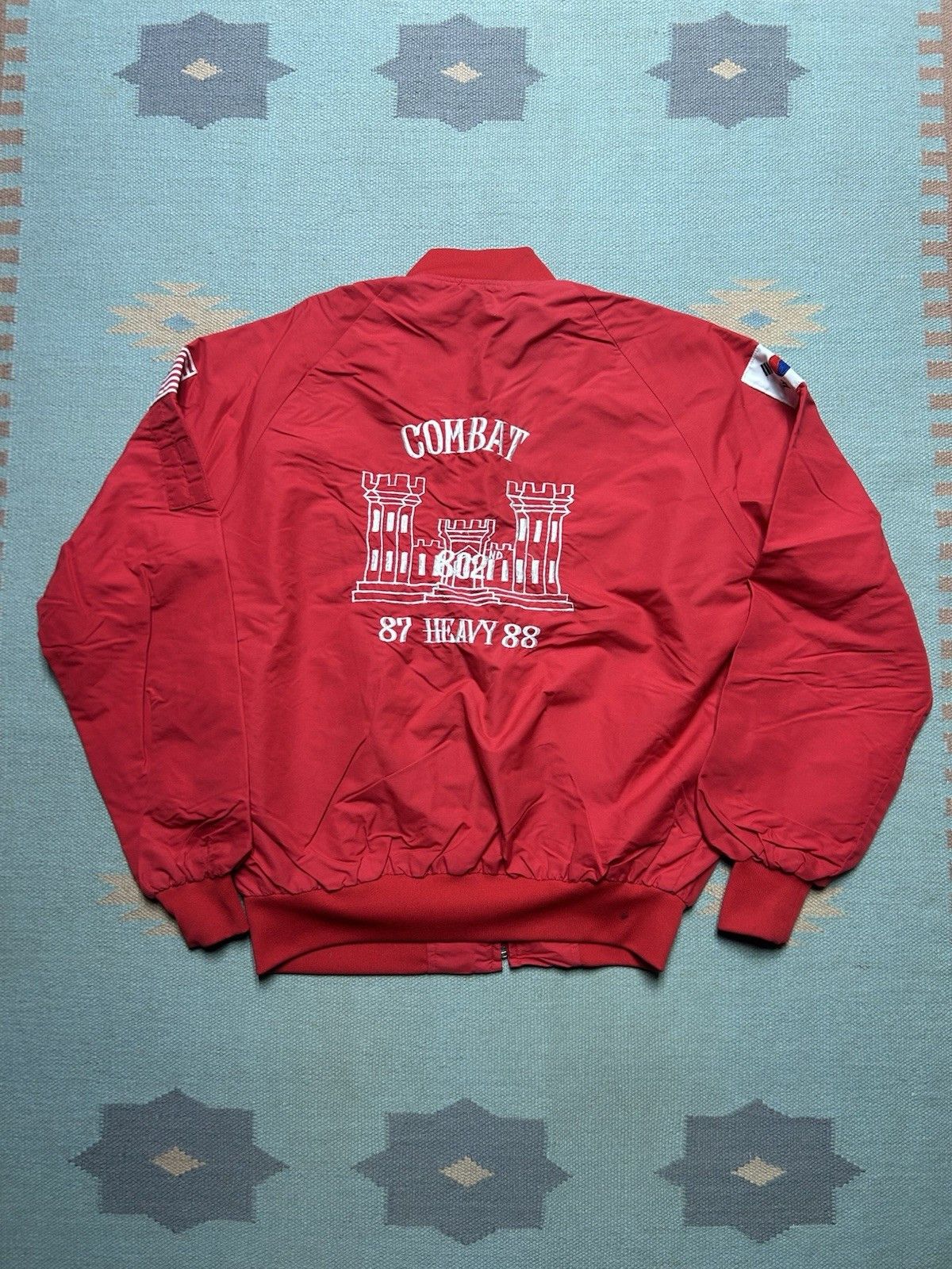 Vintage 80s Korea tour jacket 802nd engineer battalion name bomber L Size US L / EU 52-54 / 3 - 1 Thumbnail