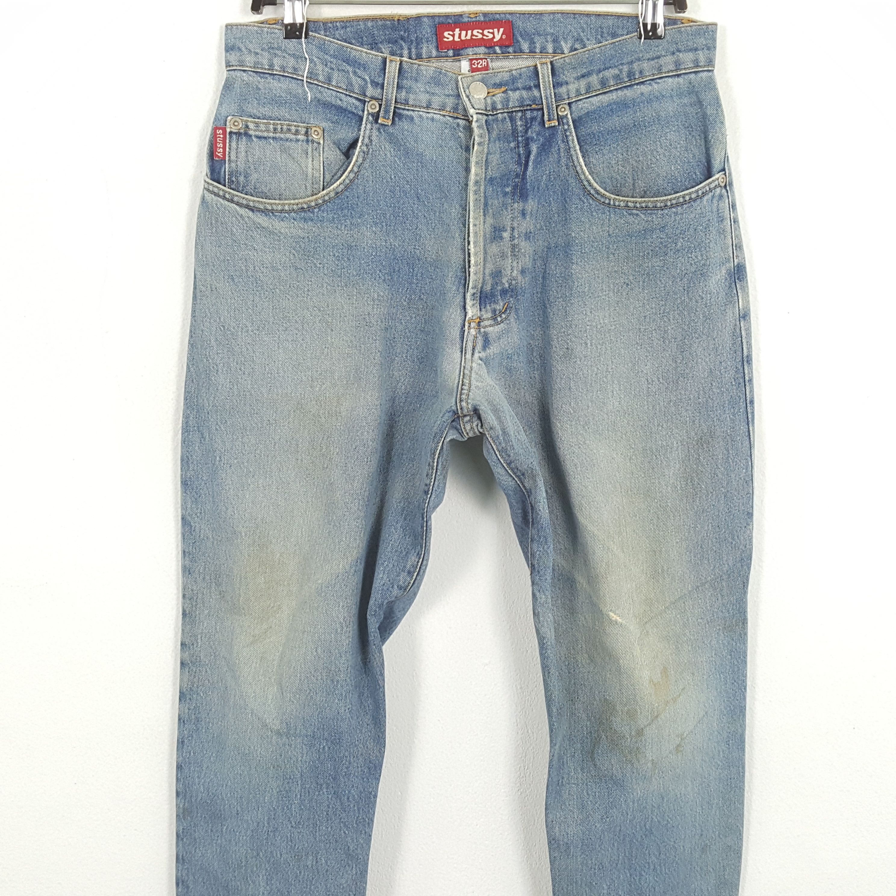Stussy × Vintage STUSSY Made In USA Streetwear Style Custom Art Jeans Size US 32 / EU 48 - 5 Thumbnail