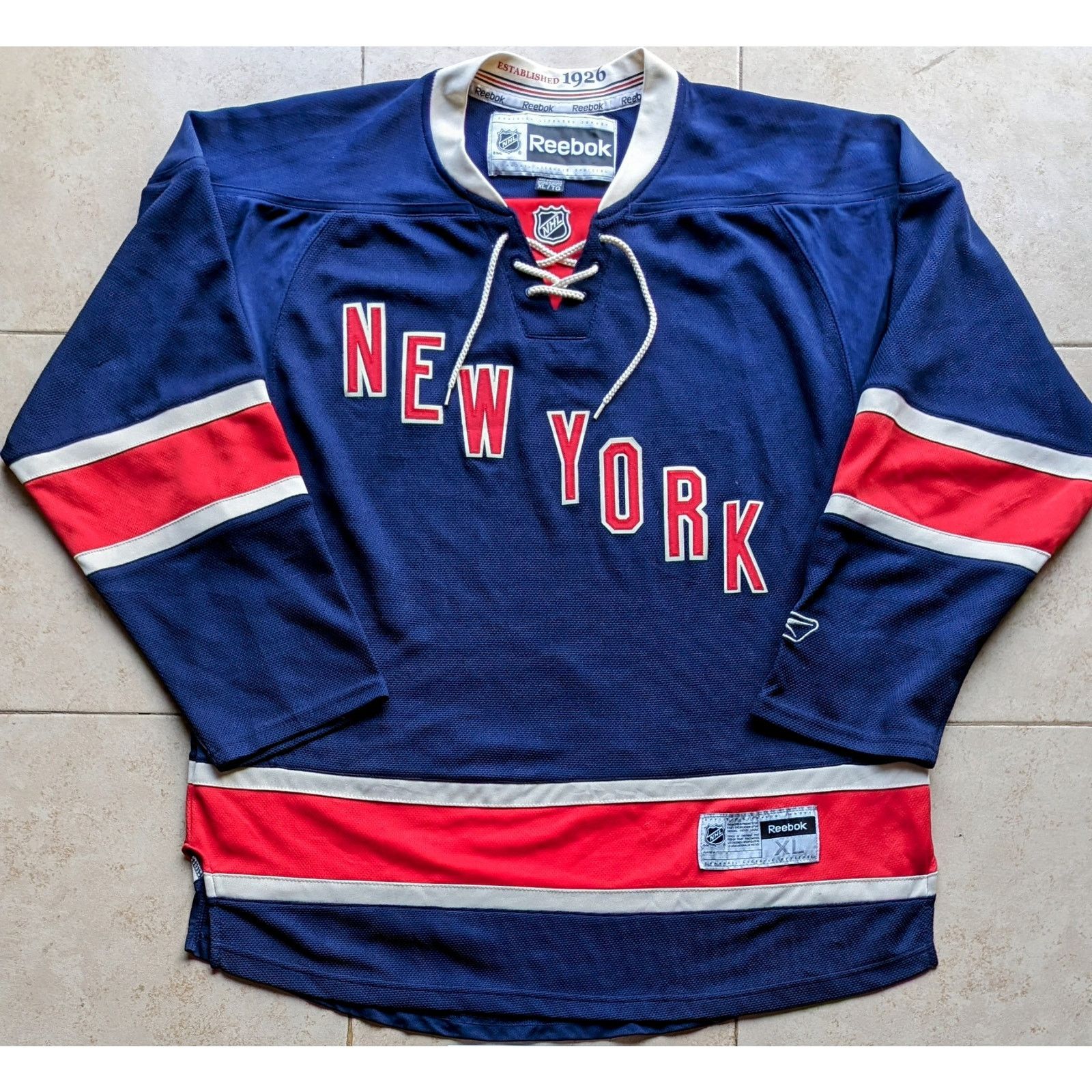 image of Ny Rangers 2010-17 Reebok 85Th Heritage Jersey Navy Alt Nhl in Blue, Men's (Size XL)