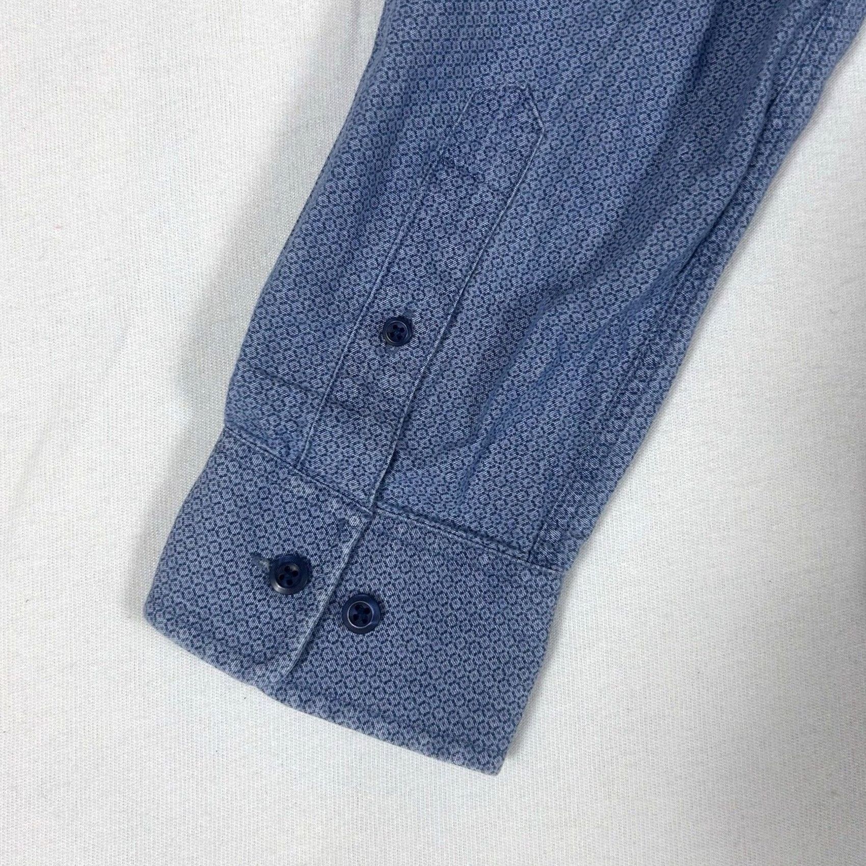 johnnie-O Johnnie-O Button-Up Long Sleeve Shirt Mens Large Blue Geometric Golf Size US L / EU 52-54 / 3 - 7 Thumbnail