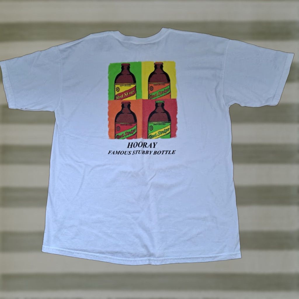 Gildan Gildan T-Shirt Red Stripe Stubby Bottles Beer Colorful X-Large Multicolor White Printed Men XL Shirt Size US XL / EU 56 / 4 - 1 Thumbnail