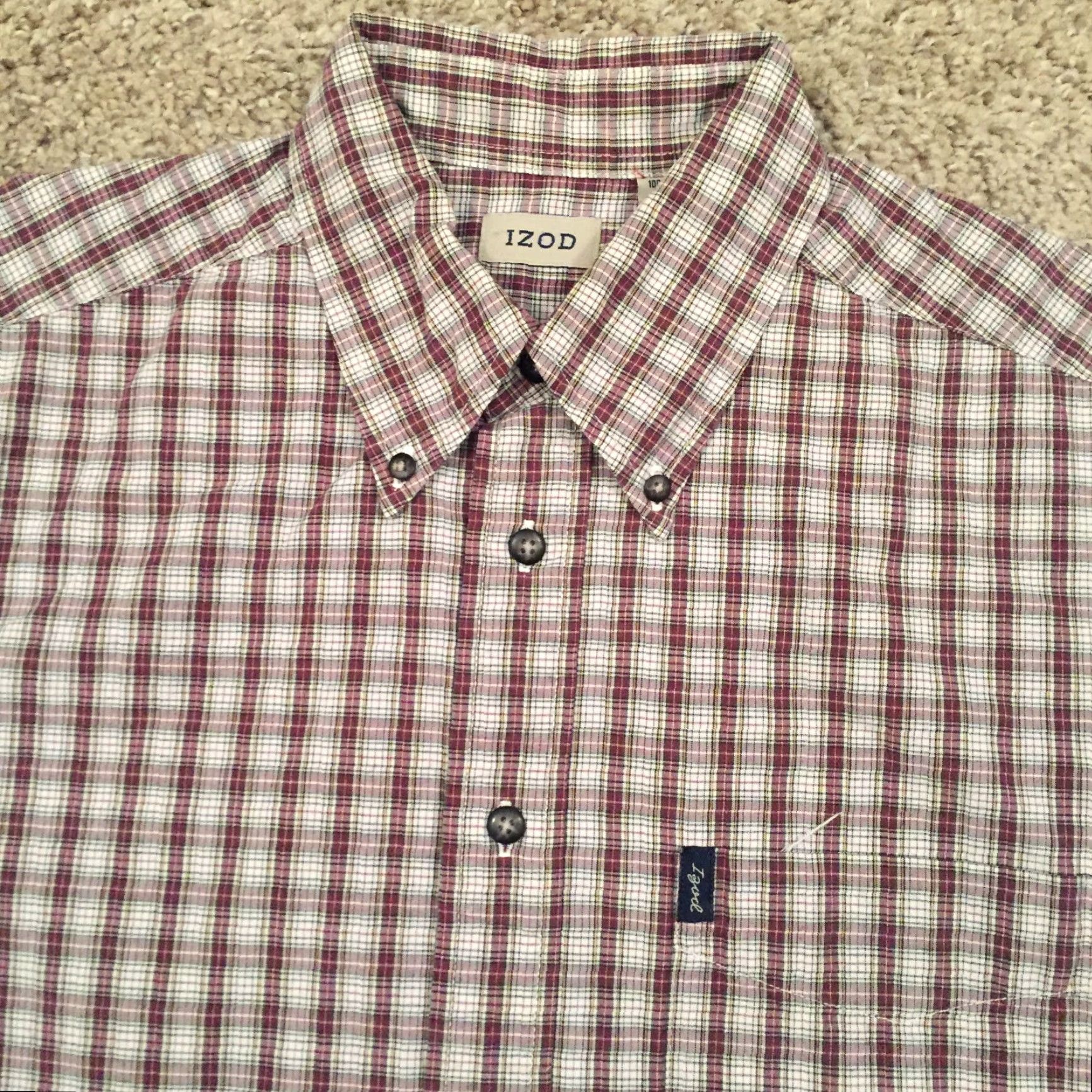 Izod IZOD Shirt Mens M Red Plaid Long Sleeve Button-Down Collar Shirt Size US M / EU 48-50 / 2 - 3 Thumbnail