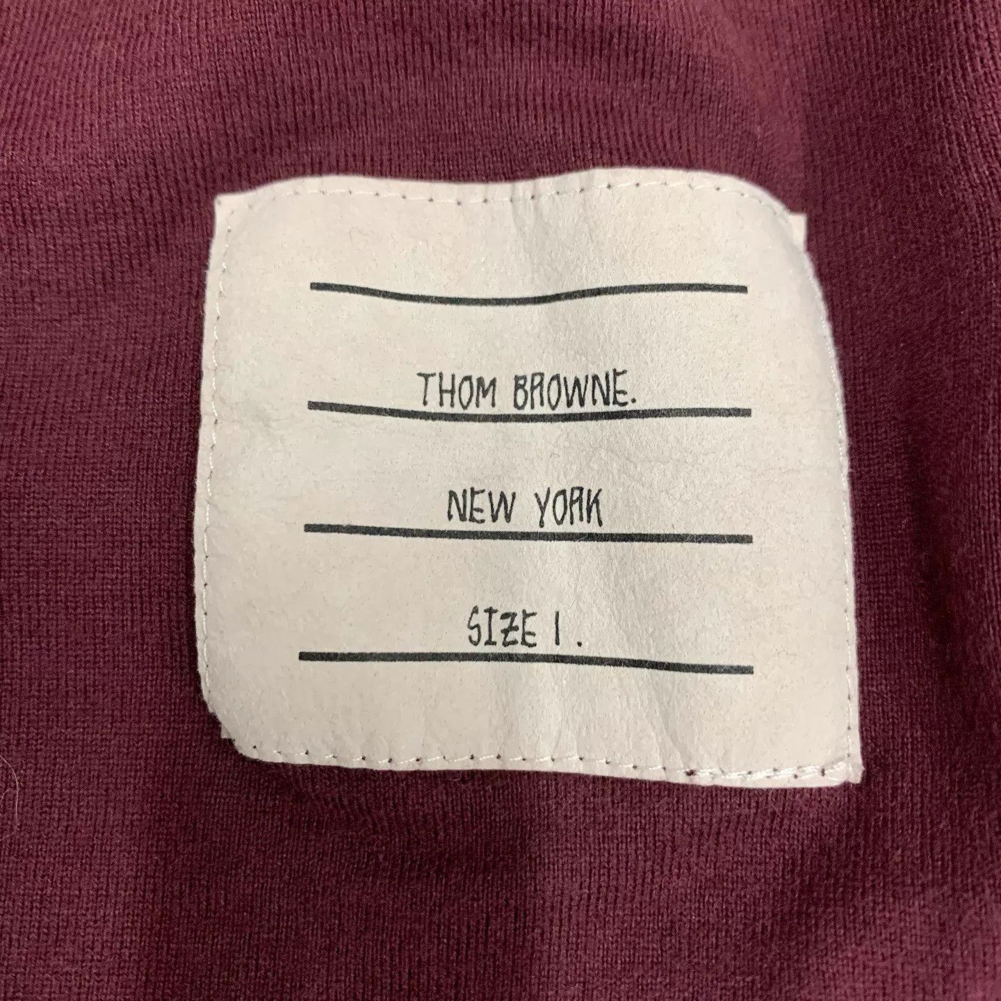 Thom Browne TB 4-Stripe Wine Red Sweater 1 9/10 front stain Size US S / EU 44-46 / 1 - 7 Thumbnail