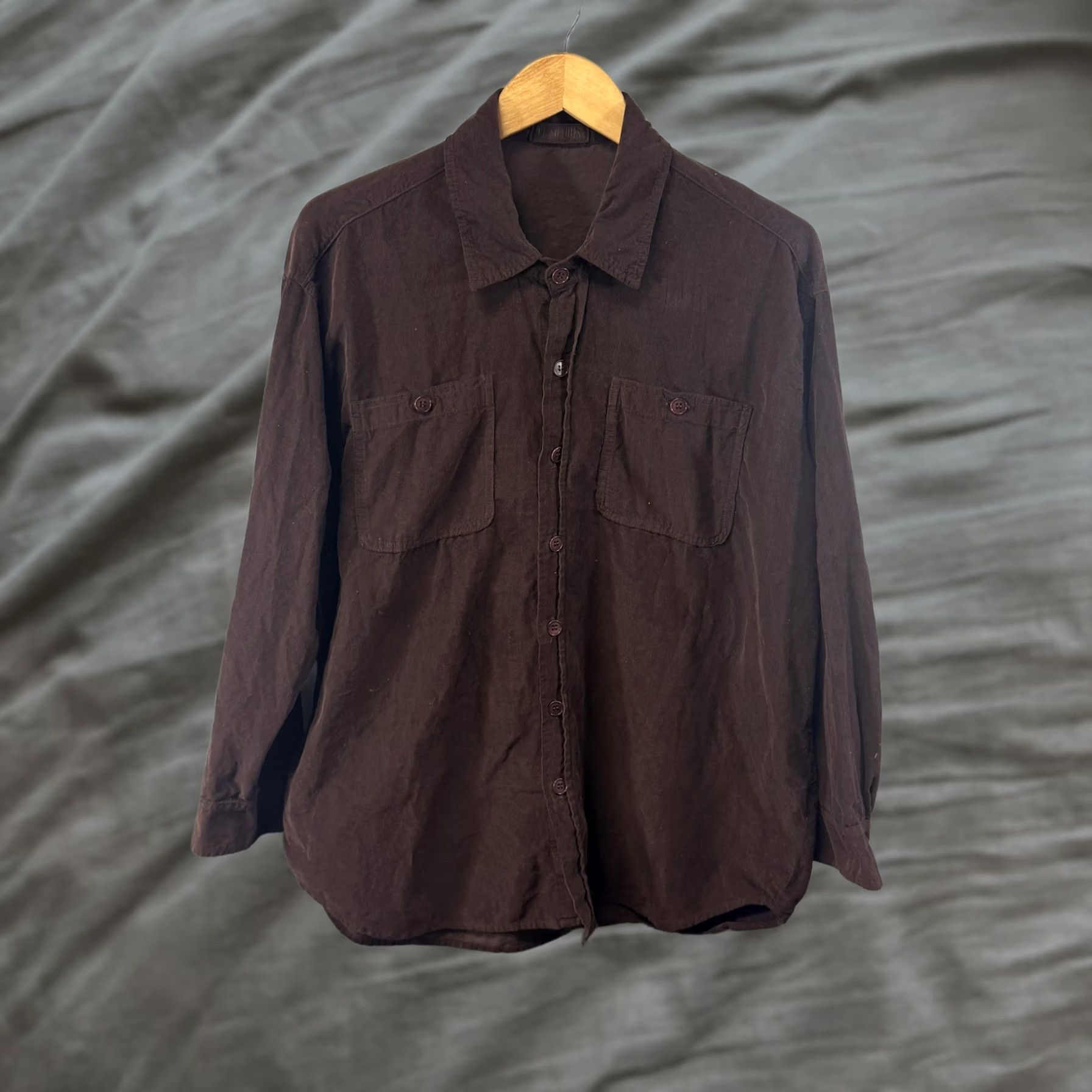 Vintage VINTAGE CP Shades Shirt Womens Small Brown Corduroy Button Front Made in USA Pockets Size S / US 4 / IT 40 - 1 Thumbnail