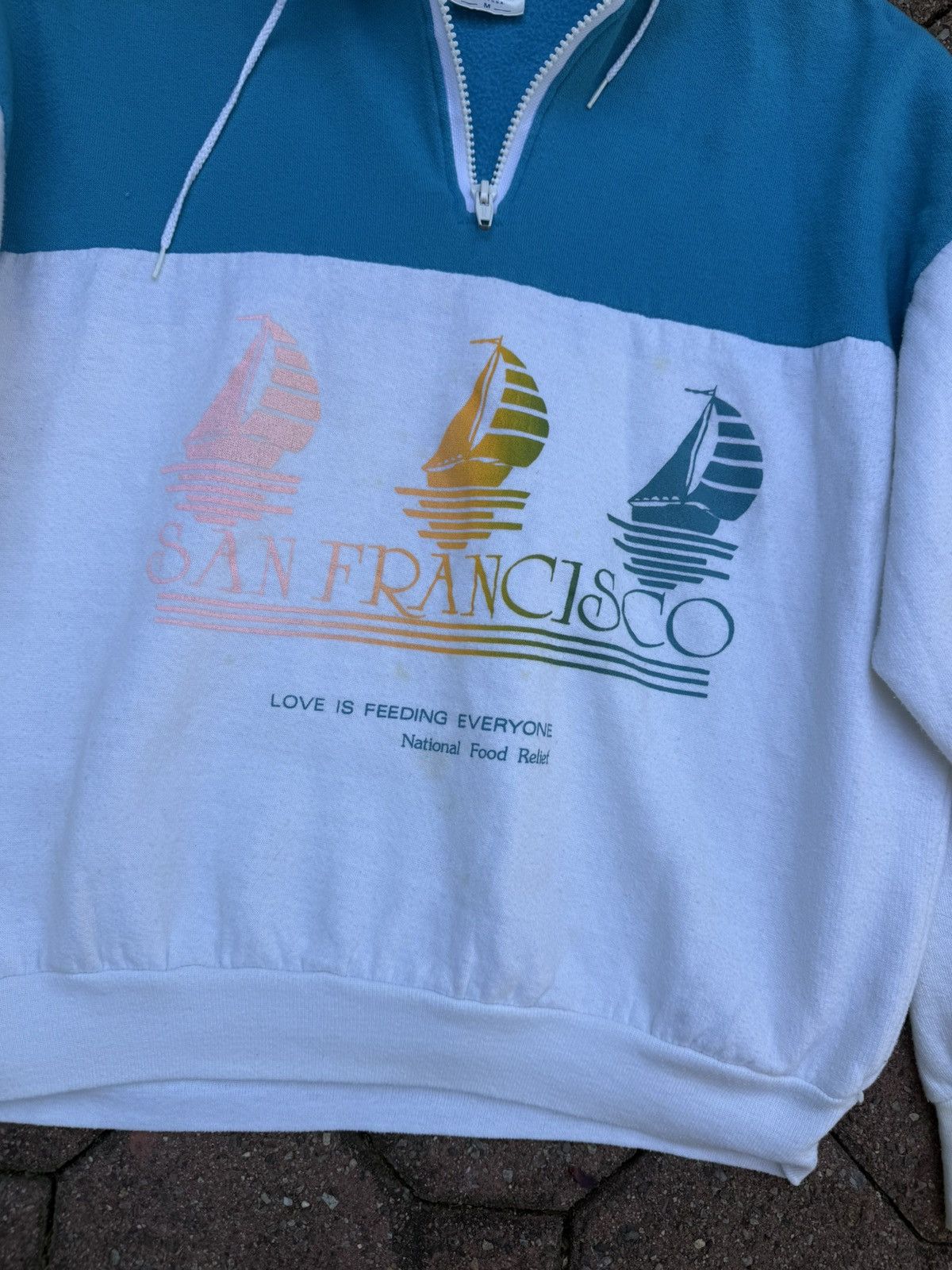 Vintage Vintage California Surf Hoodie Zip Up 1970s Rare Blue/White Size M / US 6-8 / IT 42-44 - 2 Thumbnail