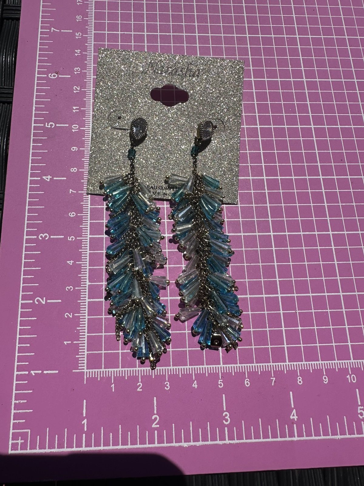 Designer Natasha water blue beads tassels stud back unique closure Size ONE SIZE - 6 Thumbnail