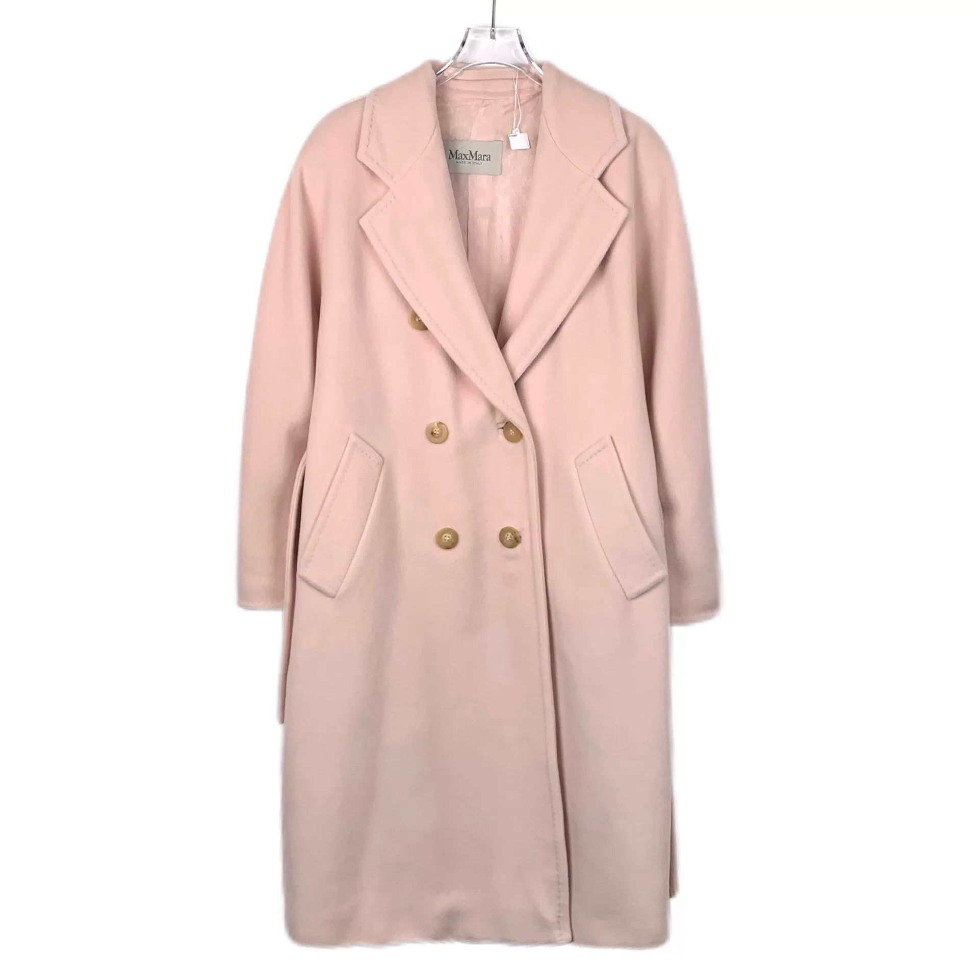 Max Mara Maxmara Pink Double-Breasted Wool Coat Size US XXS / EU 40 - 1 Thumbnail