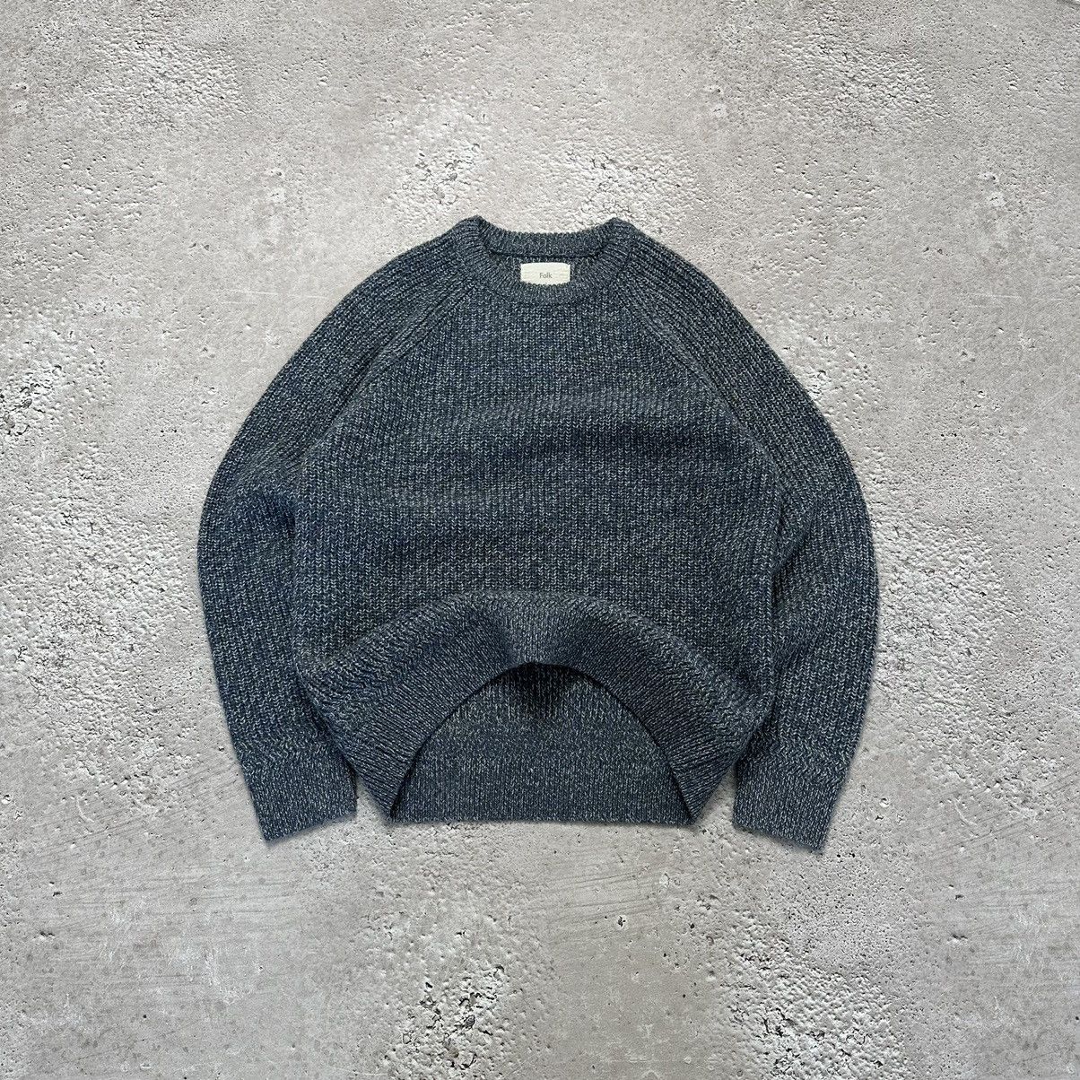 Folk Folk Heavy Knitted Jumper Sweater in Mid Blue Size 4 Size US M / EU 48-50 / 2 - 1 Thumbnail