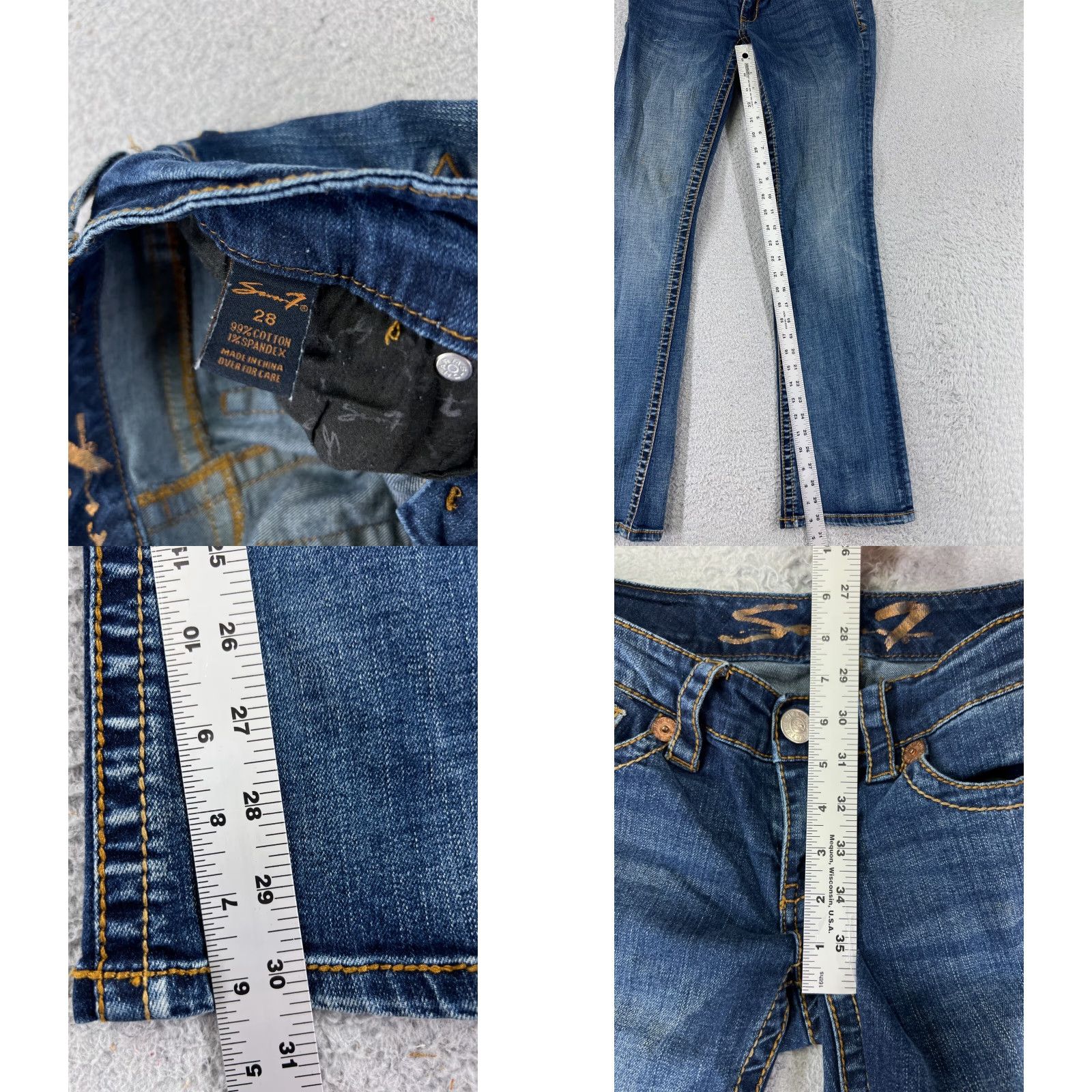 Vintage Seven7 Jeans Women Bootcut Denim Blue 28 30in Regular Cotton Blend 5-Pocket Low Rise Vintage? No. (Adjust) Size 28" / US 6 / IT 42 - 8 Thumbnail