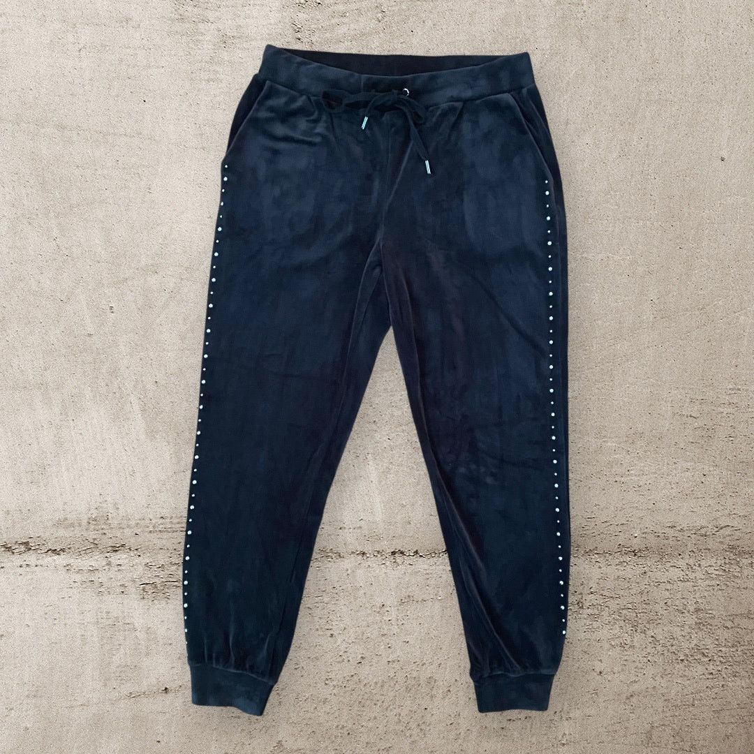 Juicy Couture Juicy Couture Y2K Velour Bling Track Pants Jogger Sweatpants Size 32" / US 10 / IT 46 - 1 Thumbnail