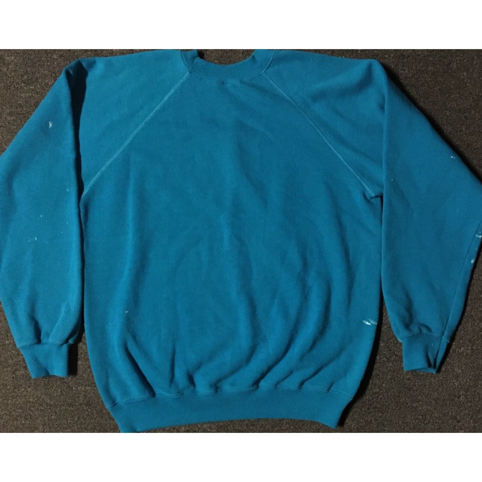 Hanes VINTAGE 80s Seattle Pike Place Fish Market Distressed Paint Sweatshirt Blue S Mens Small Pullover Hanes Size US S / EU 44-46 / 1 - 6 Thumbnail
