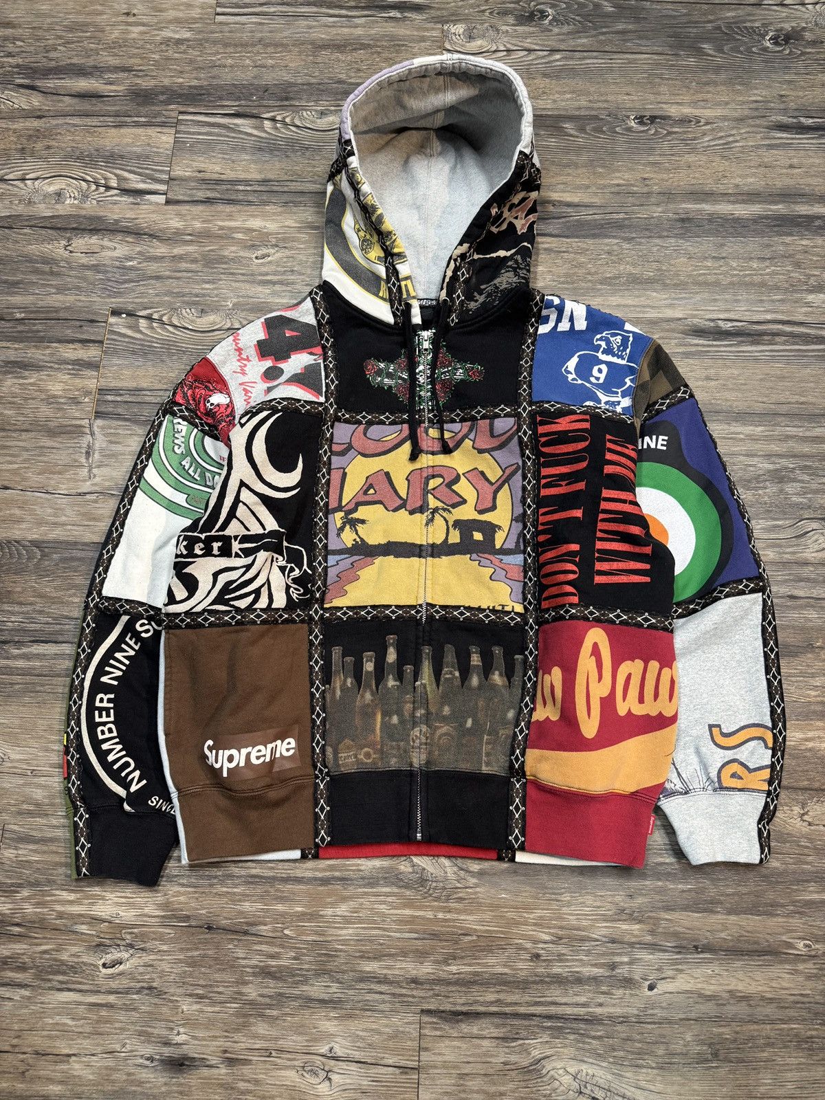 Number (N)ine × Supreme Supreme Number Nine Patchwork Zip Up