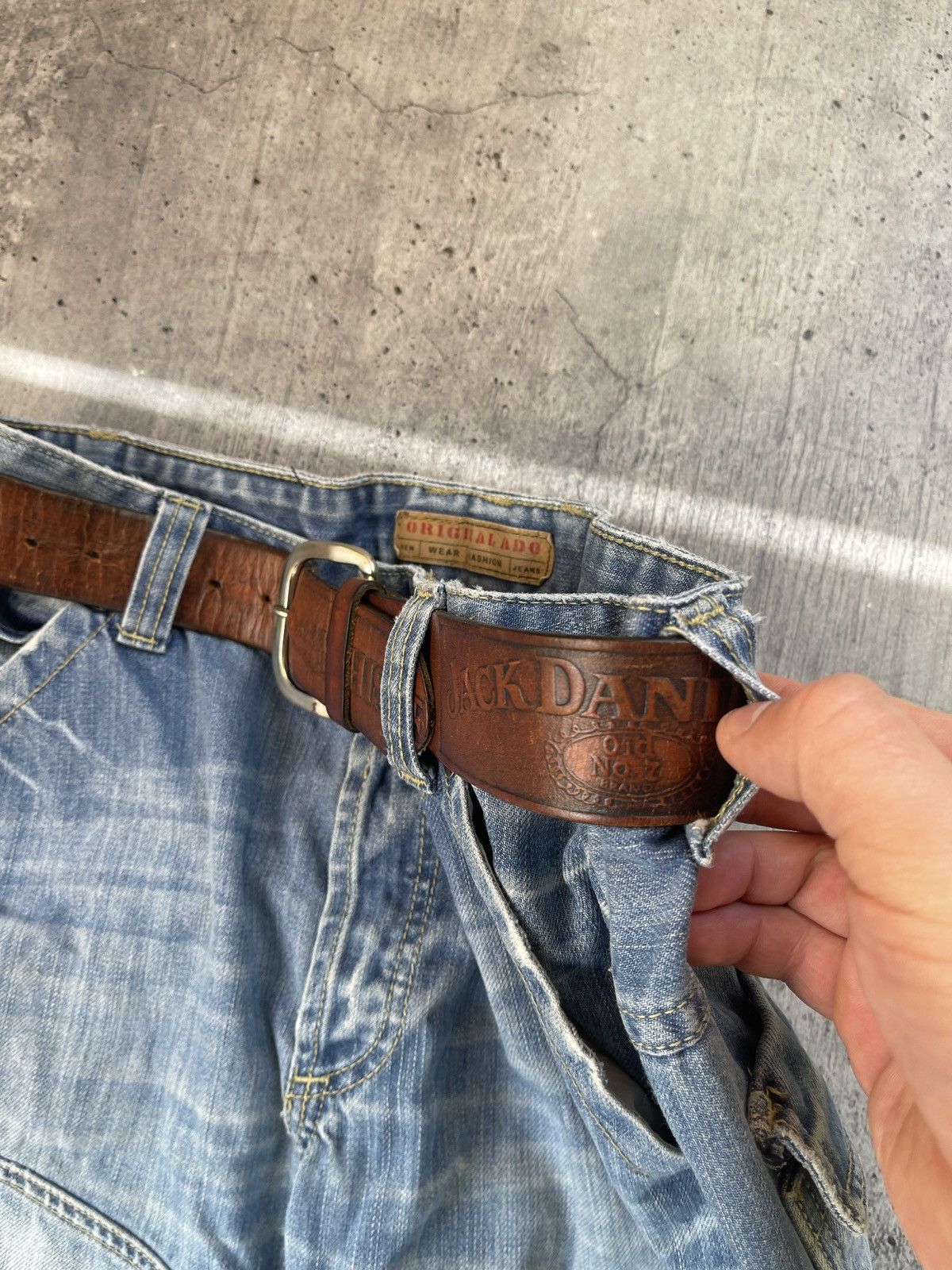 Leather × Vintage Vintage leather belt jack daniels orginal 00s Size ONE SIZE - 2 Thumbnail