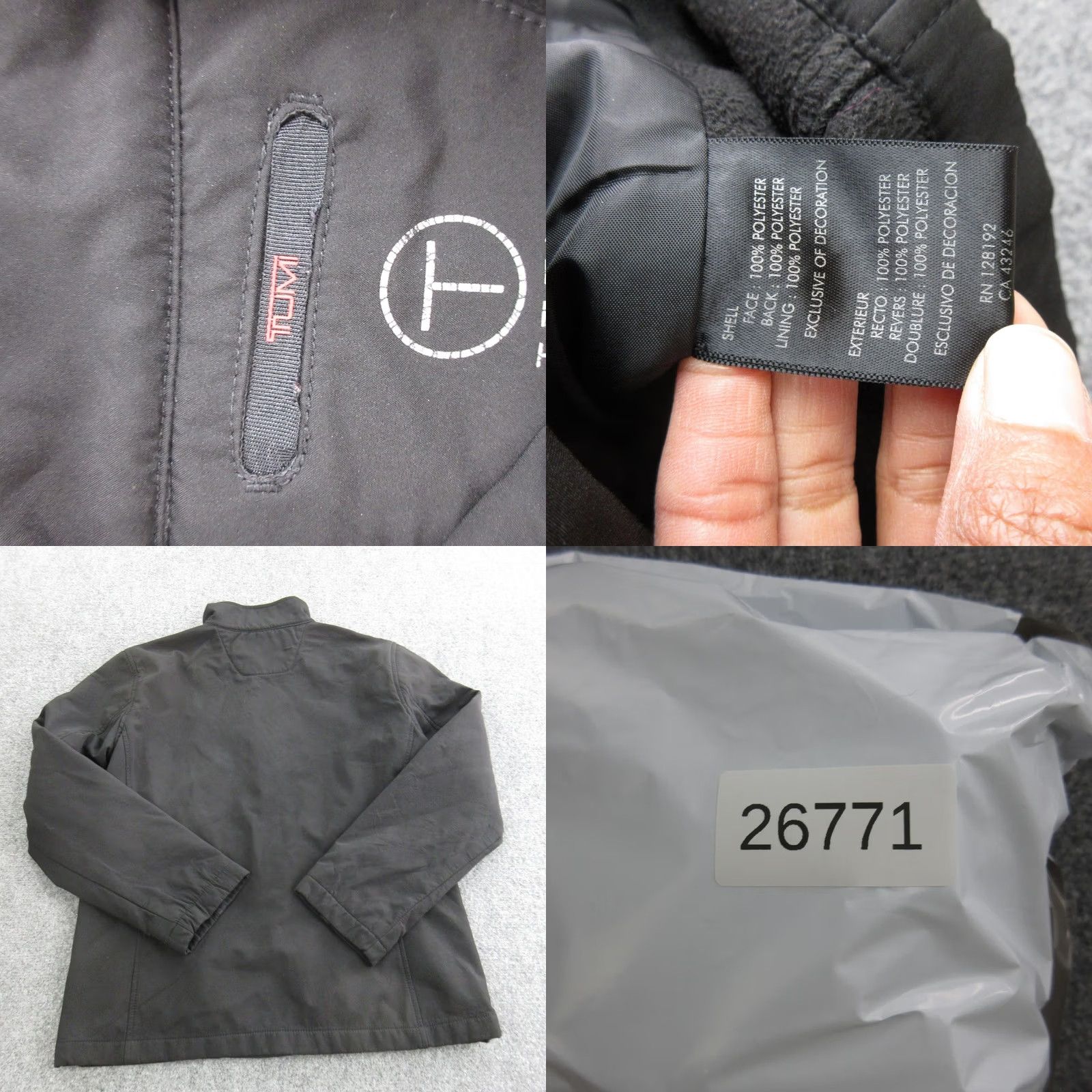 Tumi Tumi T Tech Jacket Mens Small Black Softshell Full Zip Outdoor Travel Lined Windbreaker Size US S / EU 44-46 / 1 - 8 Thumbnail