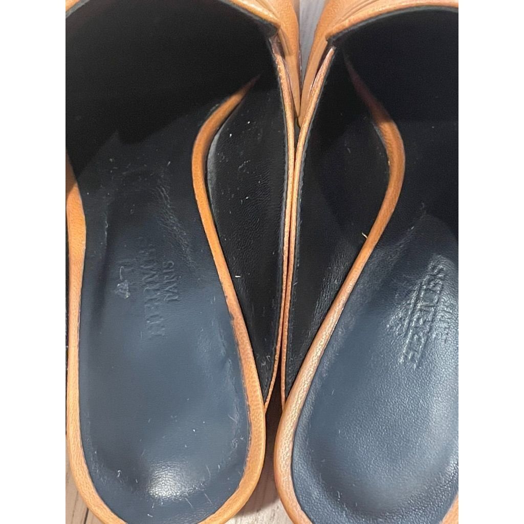 Hermes Hermès Womens Tan Leather Fringe Detail Mules With Dust Bags Size US 5 / IT 35 - 11 Thumbnail