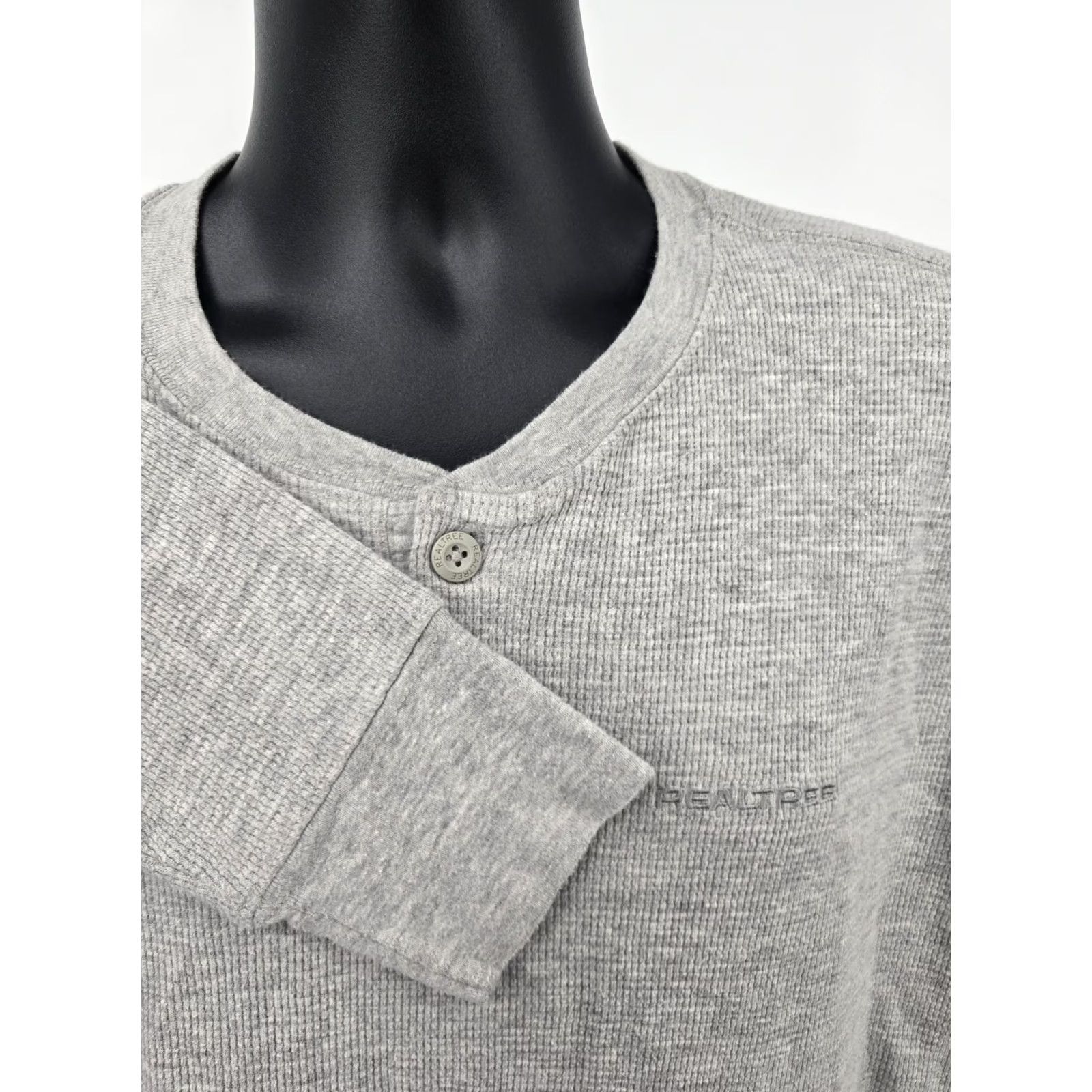 Realtree RealTree Henley Shirt XL Gray Waffle Knit Long Sleeve Hunting Camping Shirt Mens XL Gray Realtree Size US XL / EU 56 / 4 - 5 Thumbnail