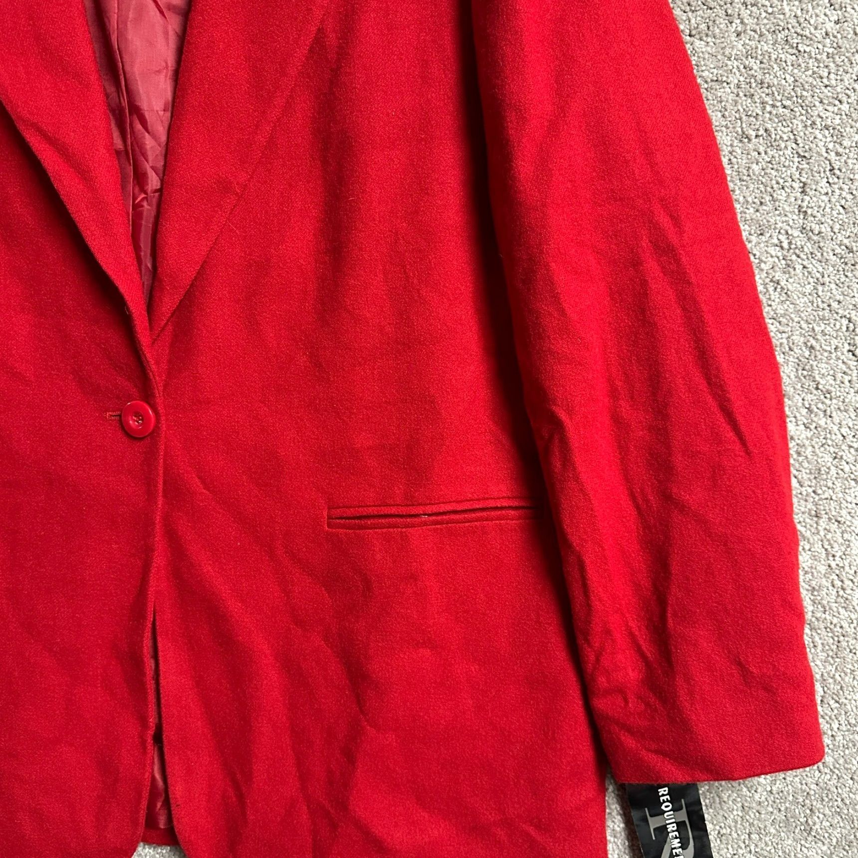 Vintage VINTAGE Requirements Blazer Women 14 Wool Blend Office Classic Tailored 80s 90s Red Women Size XL / US 12-14 / IT 48-50 - 2 Thumbnail