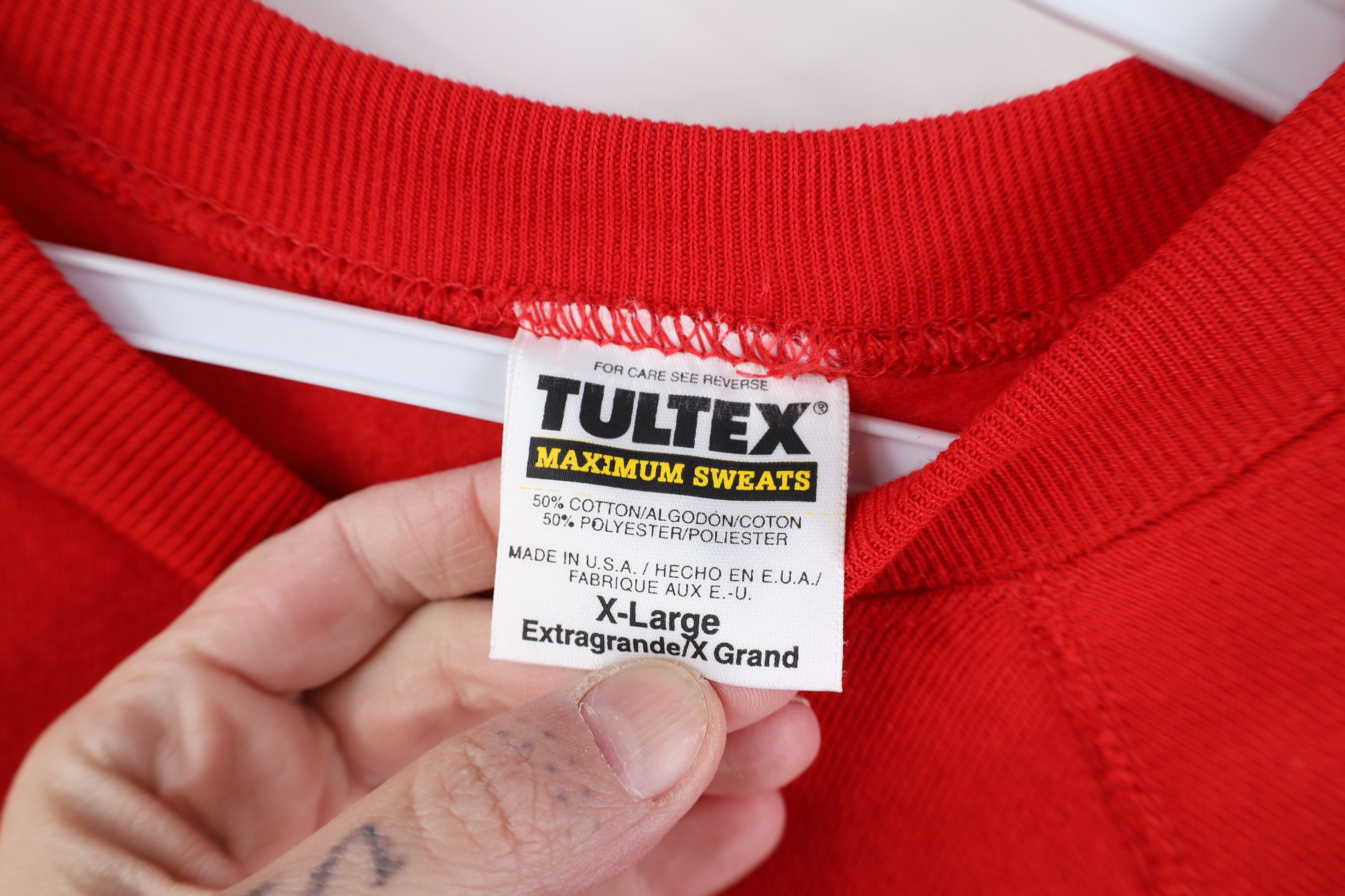 Vintage Deadstock Vintage 90s Streetwear Crewneck Sweatshirt Red USA Size XL / US 12-14 / IT 48-50 - 12 Thumbnail