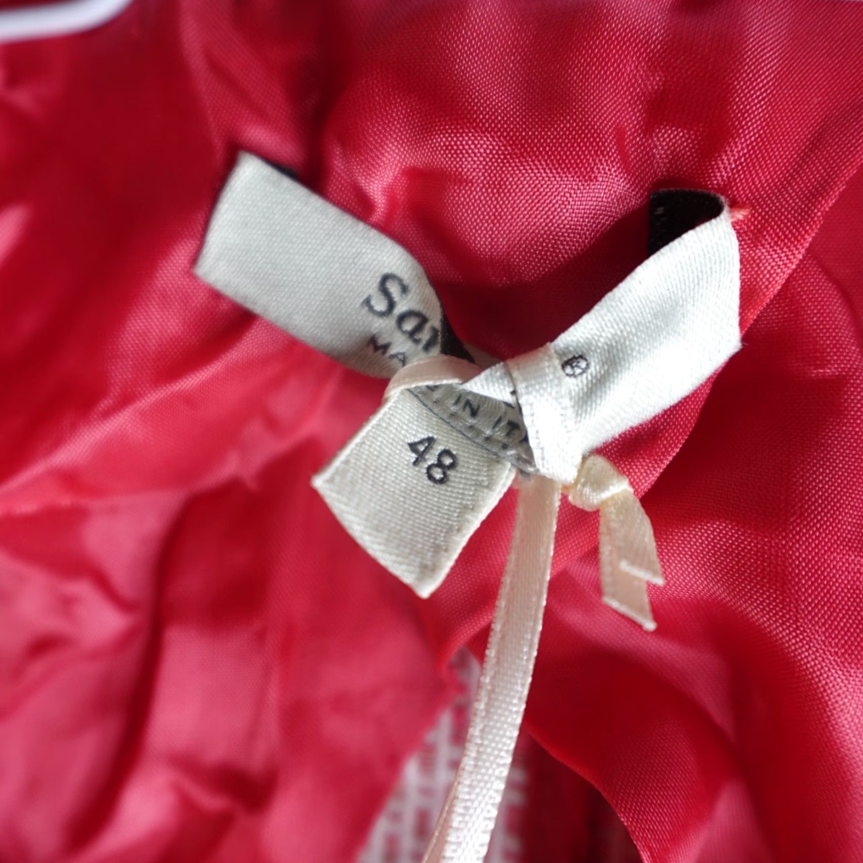 Vintage Santorelli Blazer XL Red Tweed Italy N E W / Read Size XL / US 12-14 / IT 48-50 - 2 Thumbnail