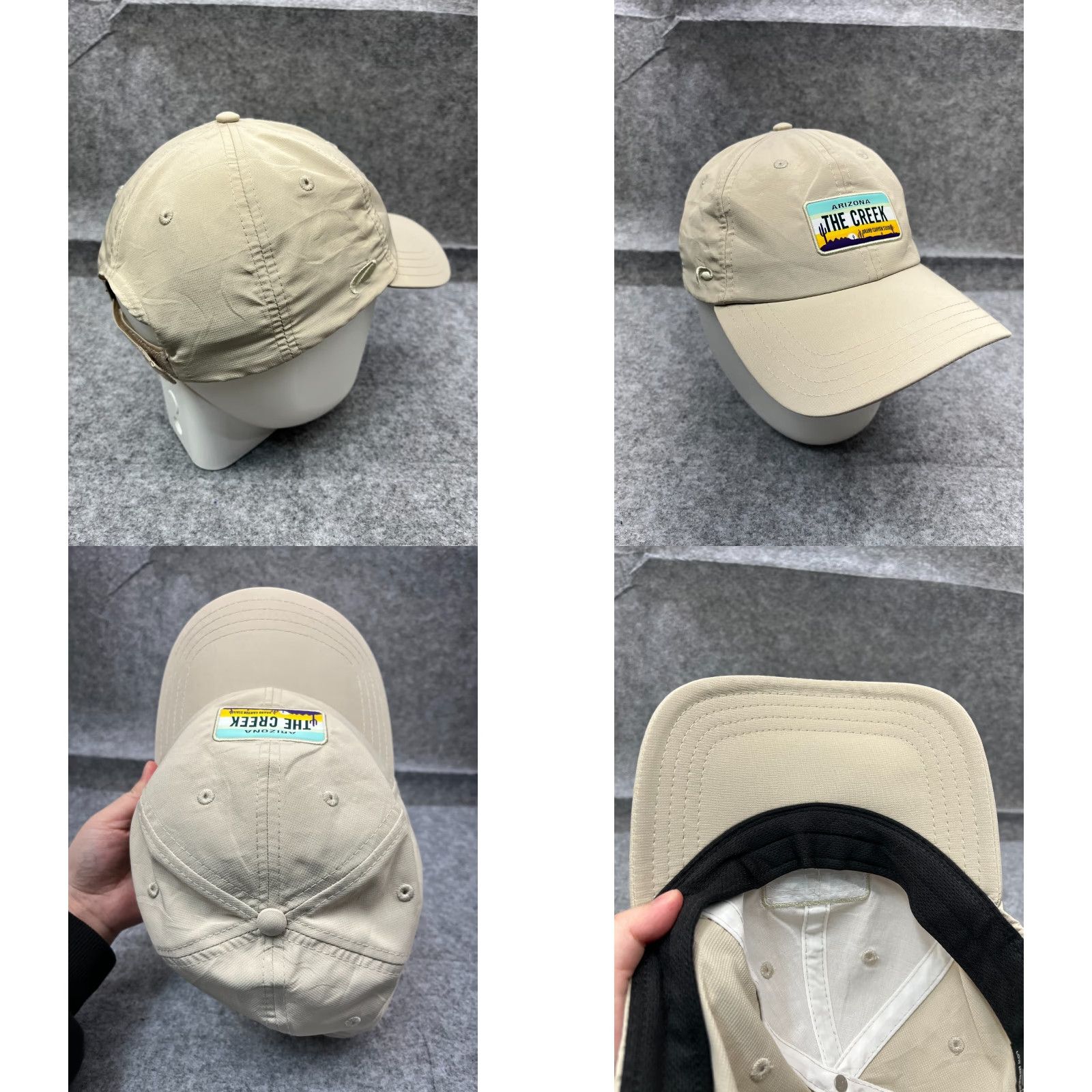 Vintage Arizona The Creek Grand Canyon Hat Cap Strap Back Adult One Size Beige Polyester Hat Cap Ball Cap Beige Arizona Outdoor Adjustable Unisex Adults Size ONE SIZE - 8 Thumbnail