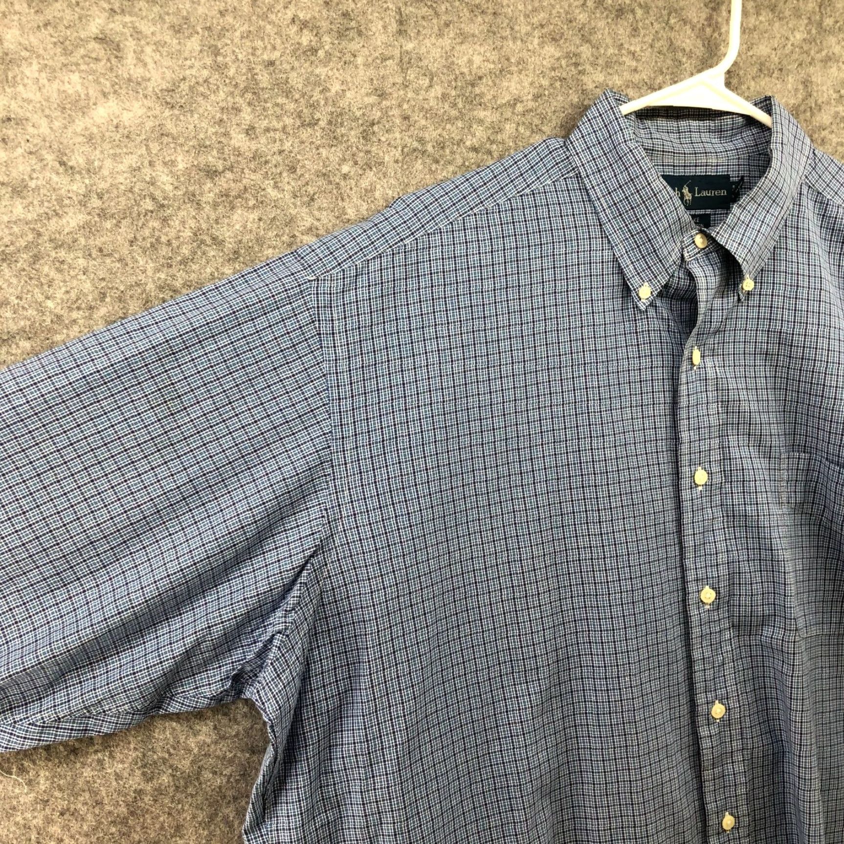 Ralph Lauren VTG Ralph Lauren Long Sleeve Shirt Mens XL Blake Cotton Popin Blue Plaid Button Size US XL / EU 56 / 4 - 5 Thumbnail