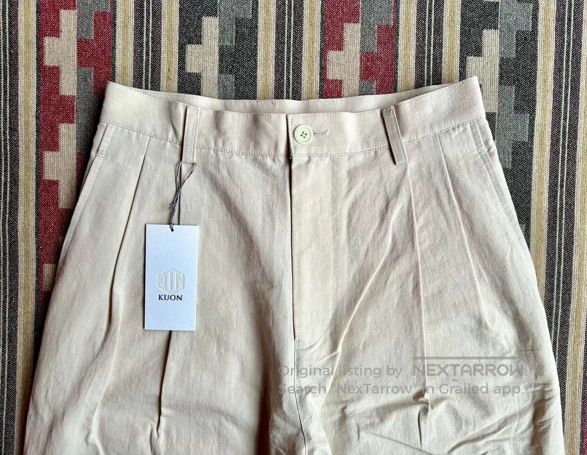 KUON KUON Tapered Trousers in Beige Color. Size US 26 / EU 42 - 3 Thumbnail