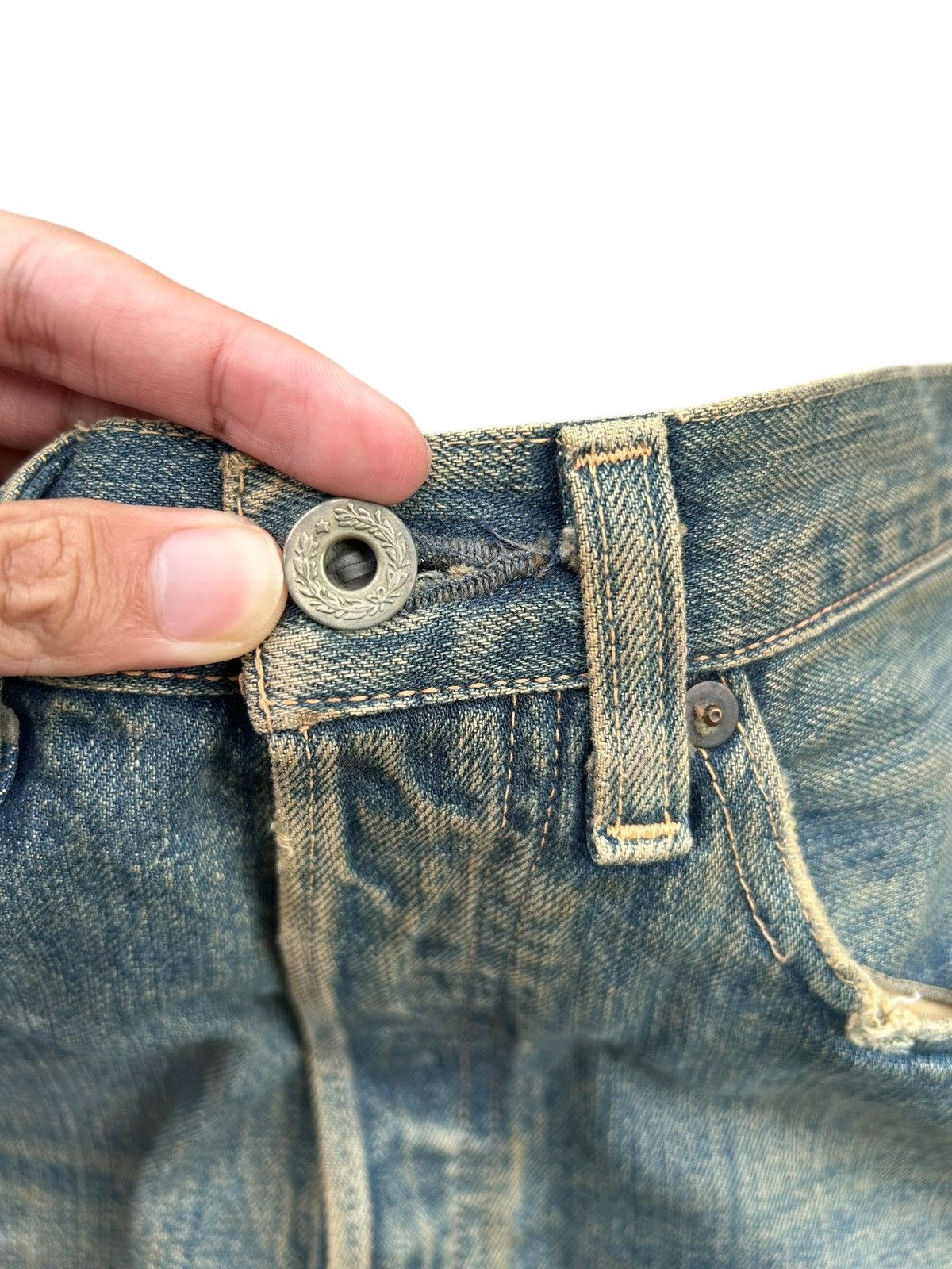 Kapital Thrashed Vintage Levis Big E Selvedge Rusty Faded Denim Jean Size US 31 - 6 Thumbnail