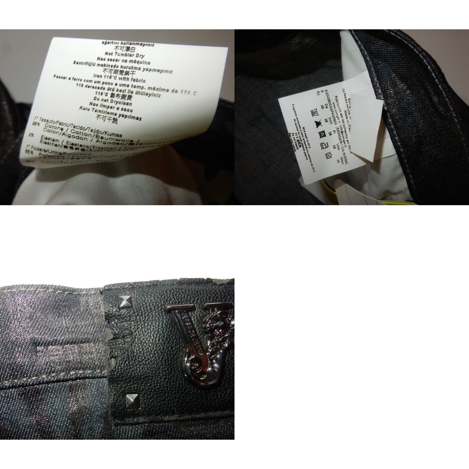 Versace VINTAGE Versace Jeans Men's Gray Denim Size 38x34 Straight Geometric NWT Size US 36 / EU 52 - 8 Thumbnail