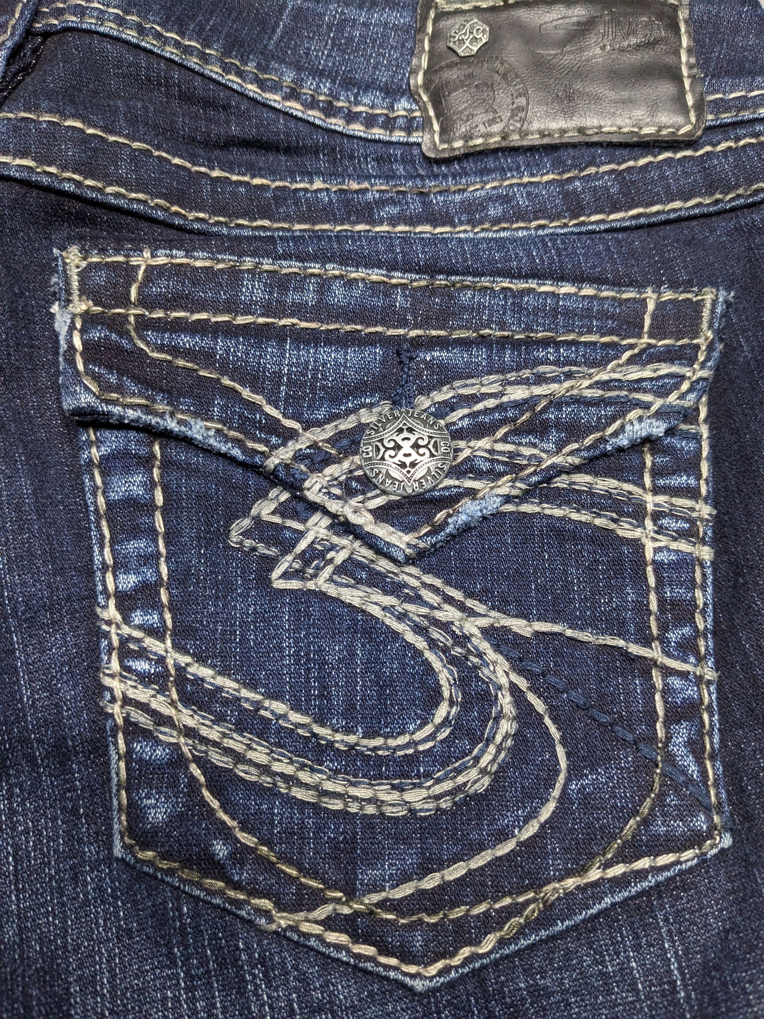Silver Jeans Co. Silver Jeans Suki Surplus 30x32 Bootcut Denim Flap Pocket Size 30" / US 8 / IT 44 - 14 Thumbnail