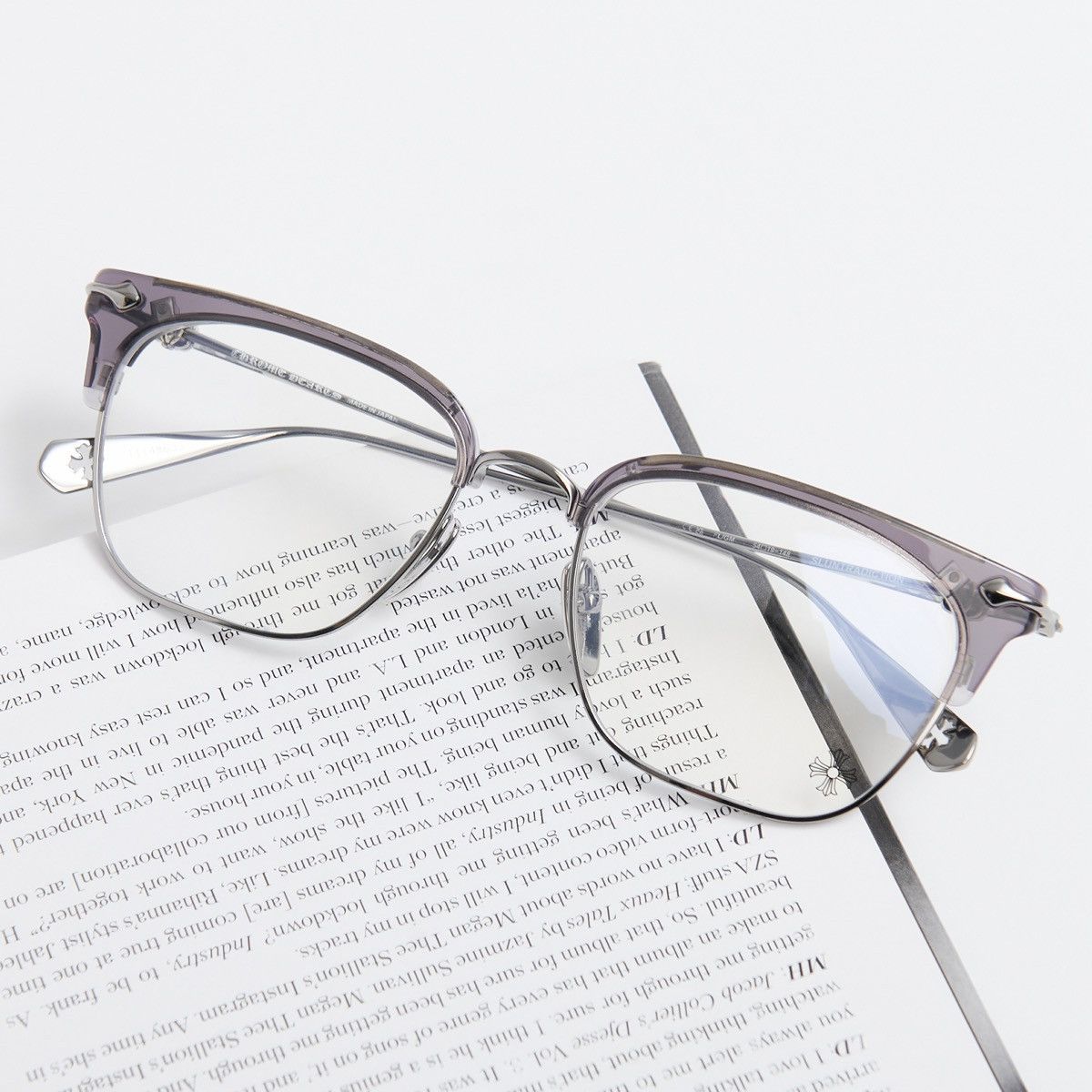 Chrome Hearts CHROME HEARTS SLUNTRADICTION (54) FLINT/GUNMETAL GLASSES Size ONE SIZE - 8 Thumbnail