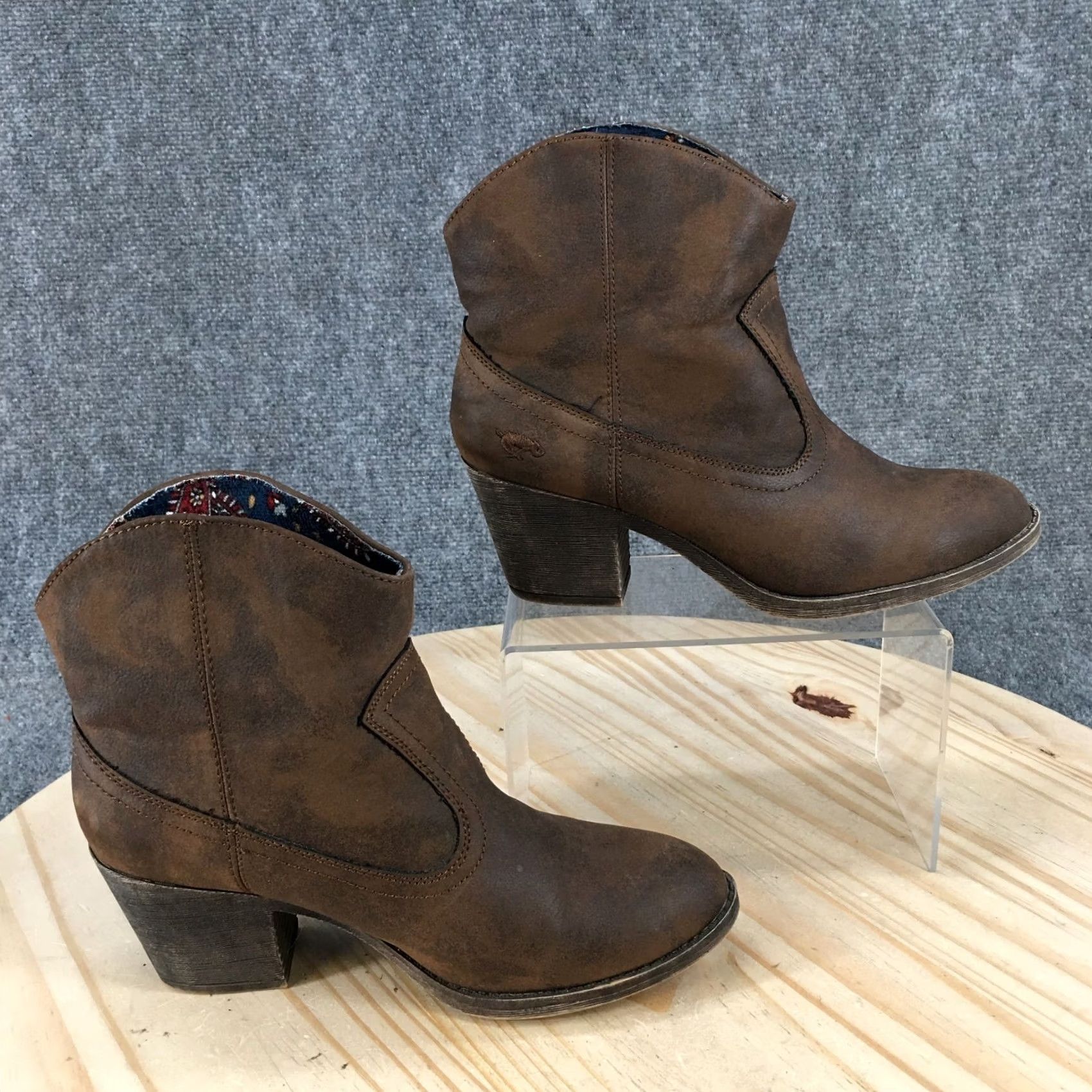Vintage Rocket Dog Boots Western Soundoff Brown Womens 8 Ankle Booties Block Heels Shoes Size US 8 / IT 38 - 2 Thumbnail