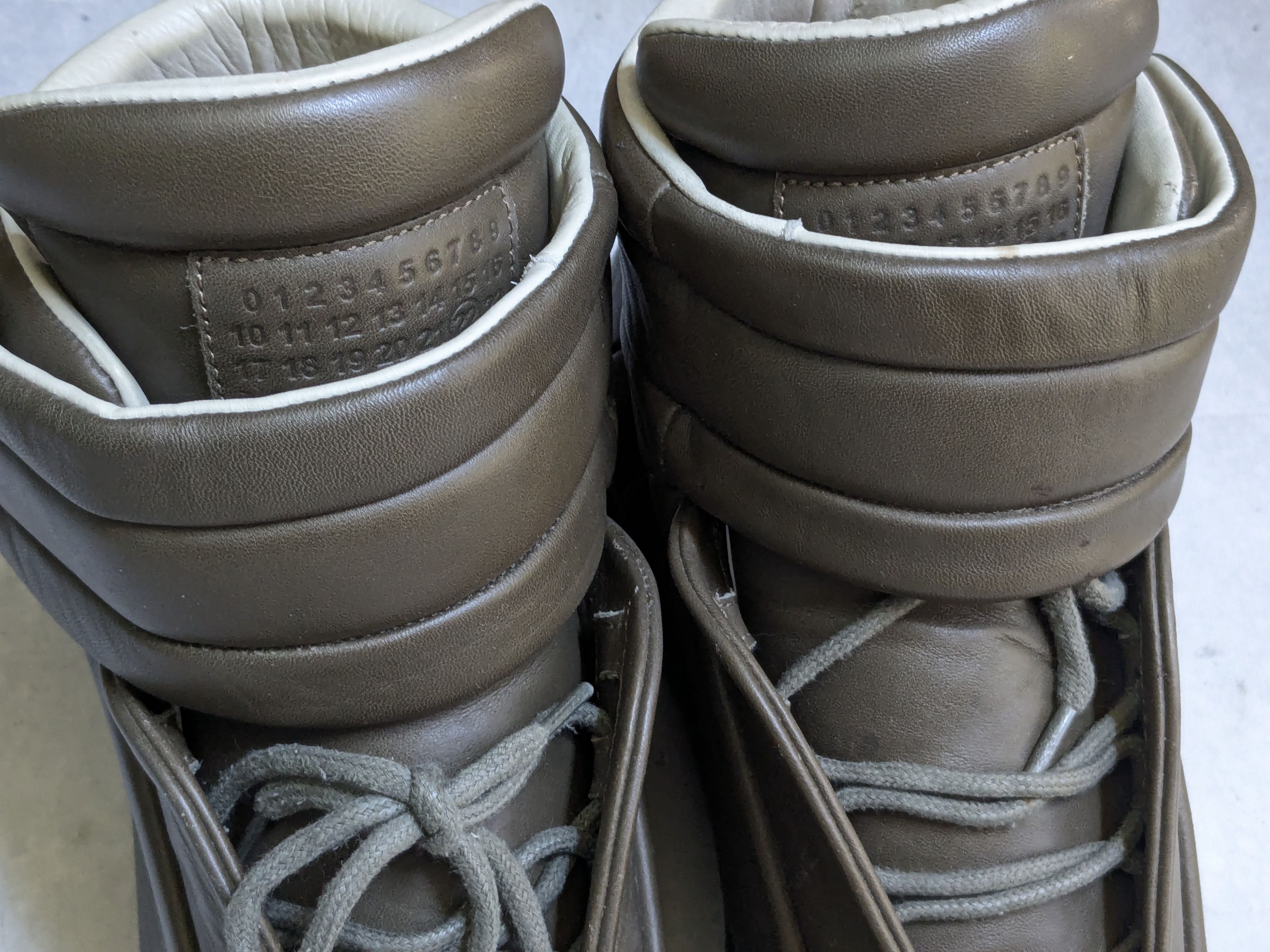Maison Margiela Maison Margiela Future Olive Green 10 43 Leather High Tops Size US 10 / EU 43 - 2 Thumbnail