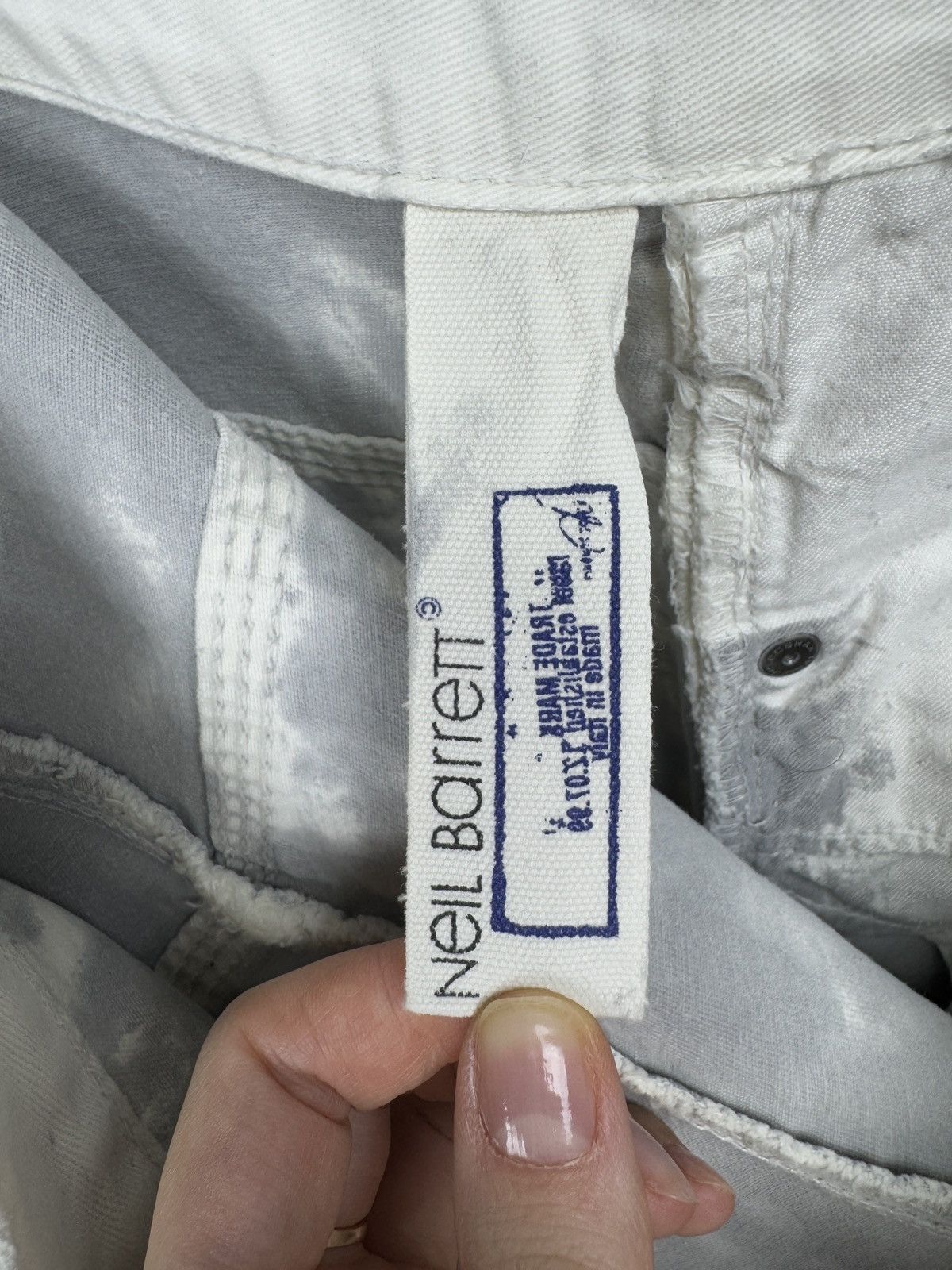 Neil Barrett Neil Barrett grey white faded side zipper pocket pants jeans Size US 33 - 11 Thumbnail