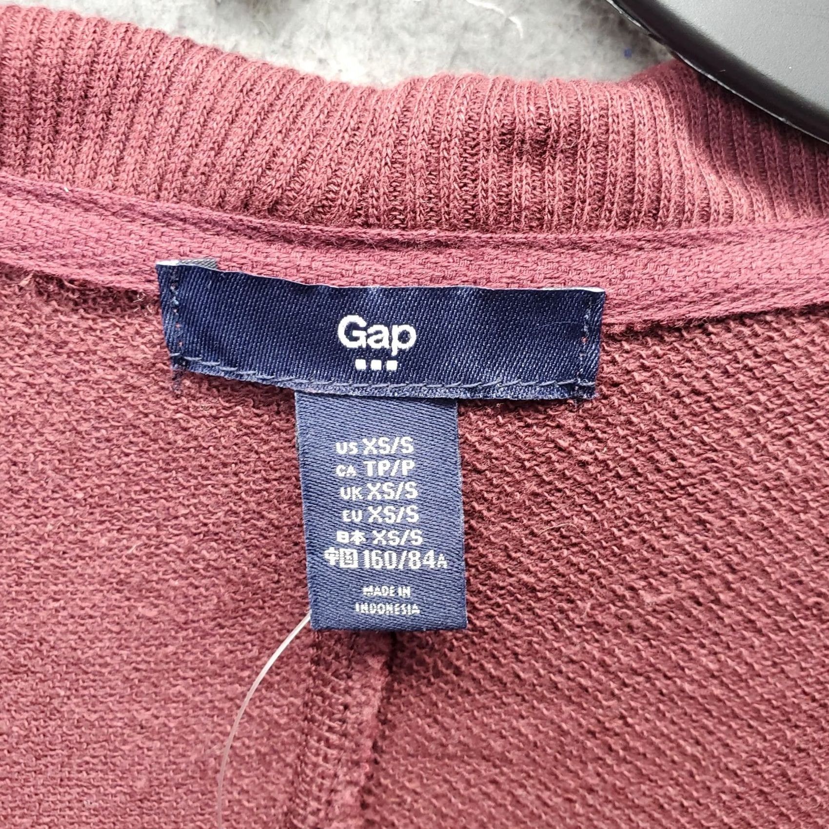 Gap Gap Womens XS Burgundy Knit Open Front Shawl Collar Cardigan Sweater Size XS / US 0-2 / IT 36-38 - 5 Thumbnail