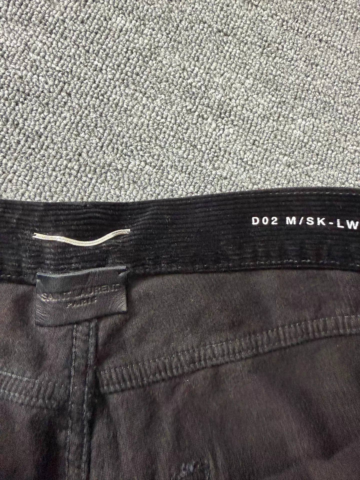Saint Laurent Paris SLP15FW D02 Black Cord Cat Whisker Wash Jeans Size US 28 / EU 44 - 4 Thumbnail