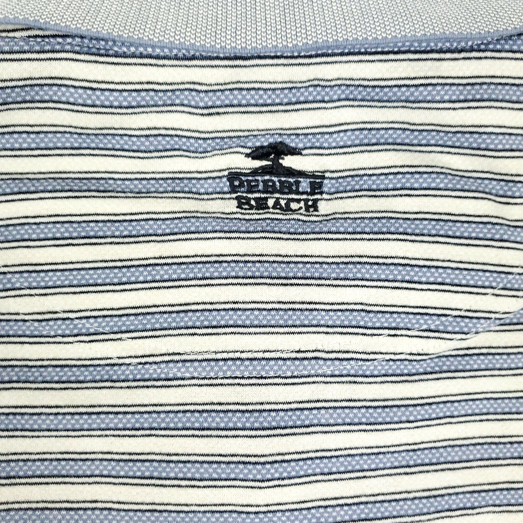 Vintage VINTAGE Pebble Beach Polo Shirt Gray Striped Polo Mens XL 100% Cotton Golf Preppy 60s Theme Men Size US XL / EU 56 / 4 - 3 Thumbnail