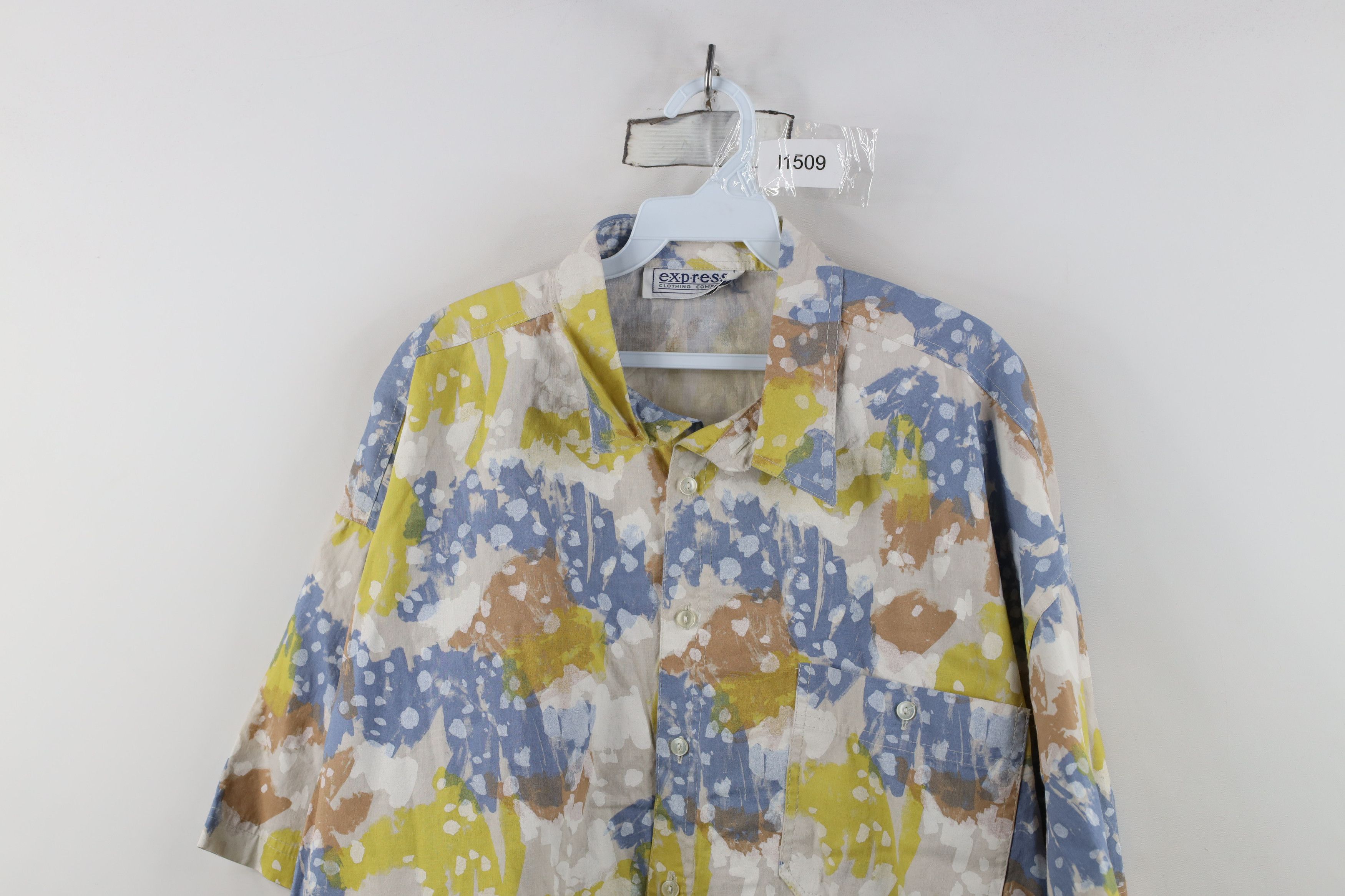 Vintage Vintage 90s Streetwear Splatter Short Sleeve Button Shirt Size US XL / EU 56 / 4 - 2 Thumbnail