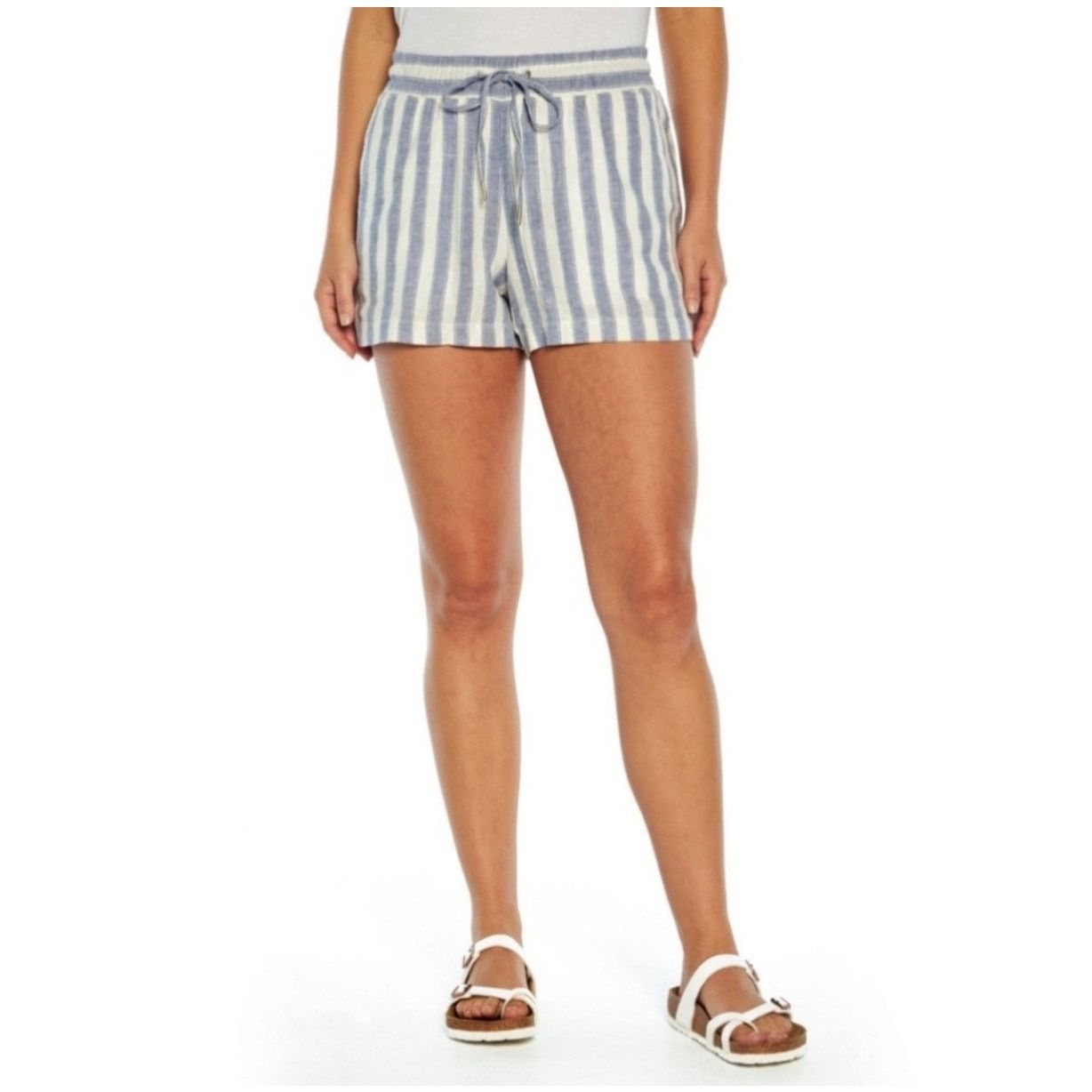 Gap Gap Shorts Womens XL Linen Blend Elastic Waist Blue White Size 36" / US 14 / IT 50 - 1 Thumbnail