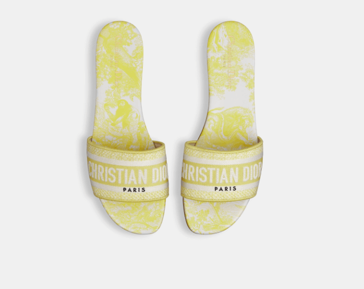 Dior o1w1db10625 KCQ209 Dioriviera Dway Slides in Lemon Yellow Size US 12 / IT 42 - 3 Thumbnail