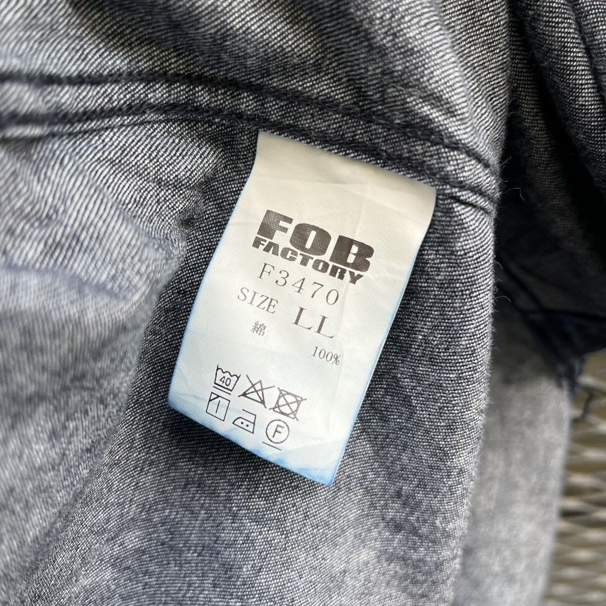 FOB Factory Japanese FOB Factory Denim Chambray Band Collar Workshirt Size US L / EU 52-54 / 3 - 6 Thumbnail