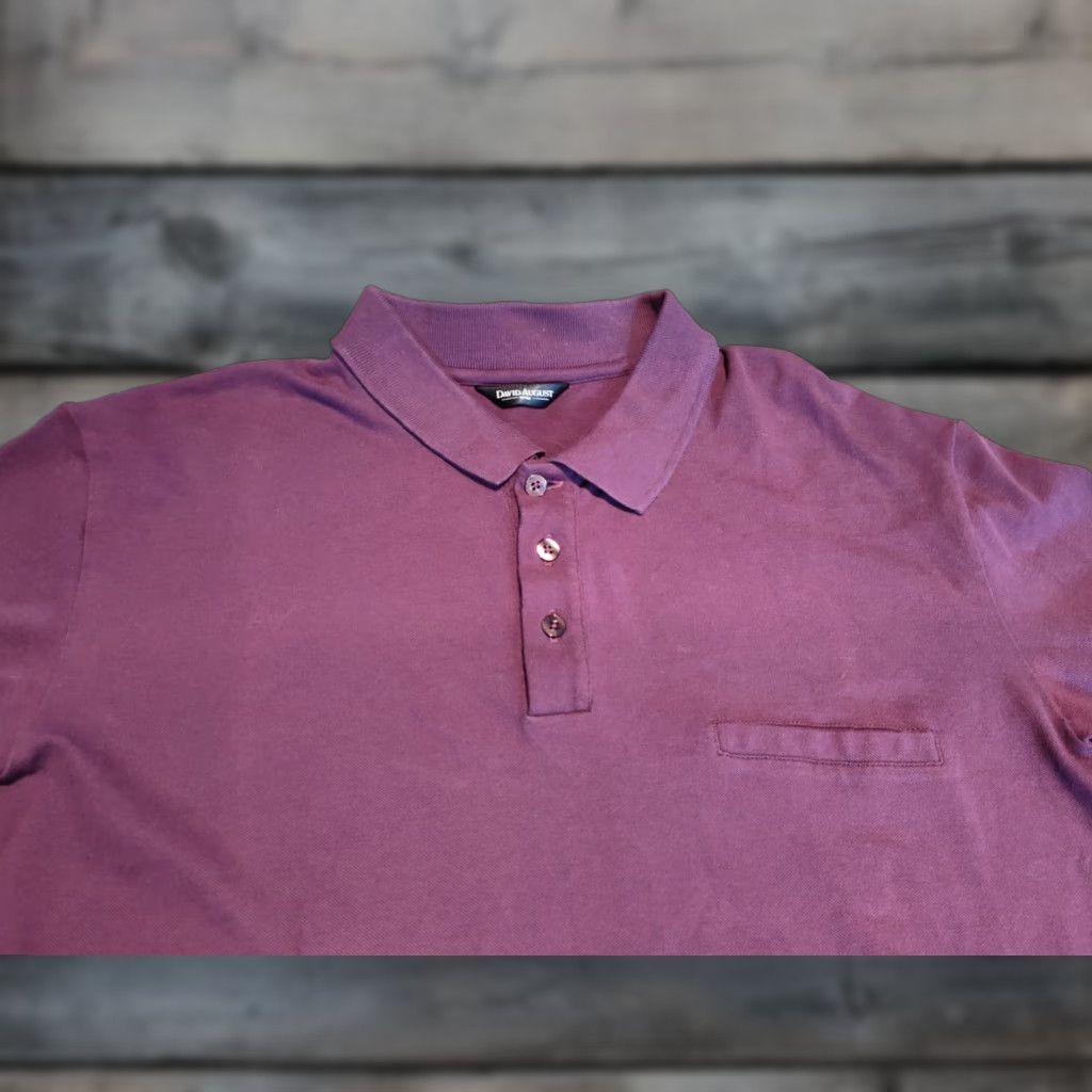 Vintage VINTAGE David August Men's Polo Shirt Size M Burgundy Cotton Spandex Short Sleeve Casual Activewear Golf Size US M / EU 48-50 / 2 - 1 Thumbnail
