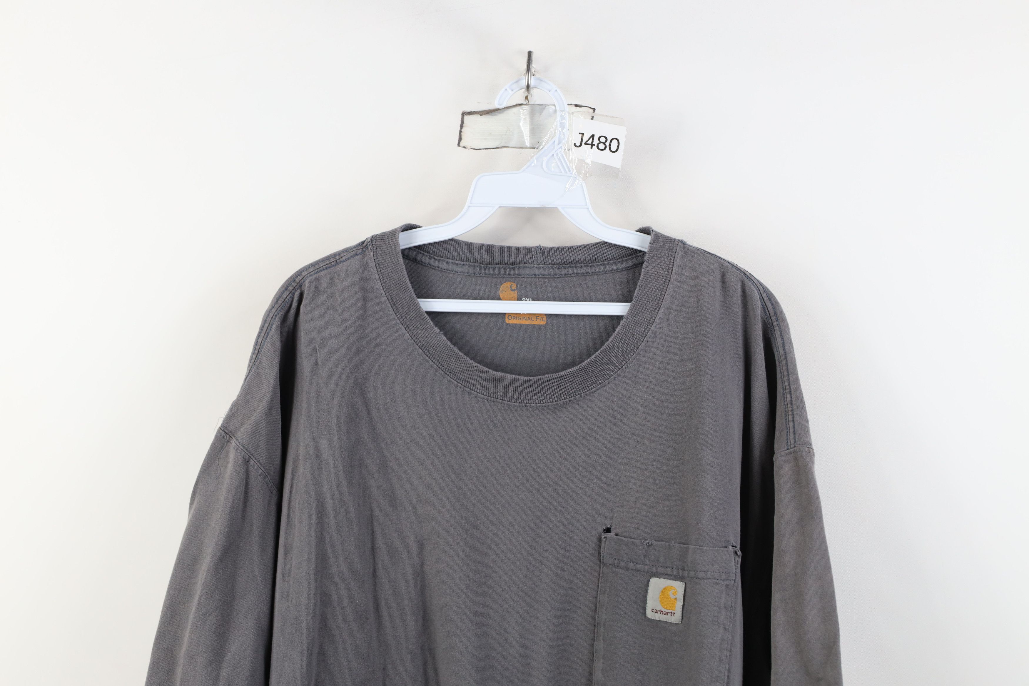 Carhartt Vintage Carhartt Heavyweight Pocket T-Shirt Gray Cotton Size US XXL / EU 58 / 5 - 2 Thumbnail