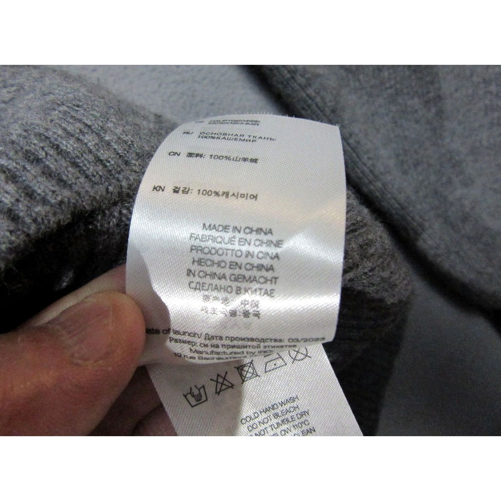 Iro IRO Sweater Women Medium Gray Paris Idaya Cashmere Ribbed Knit Open Back Cut Out Pullover Crew Neck Casual Winter Fall Ladies Size M / US 6-8 / IT 42-44 - 5 Thumbnail
