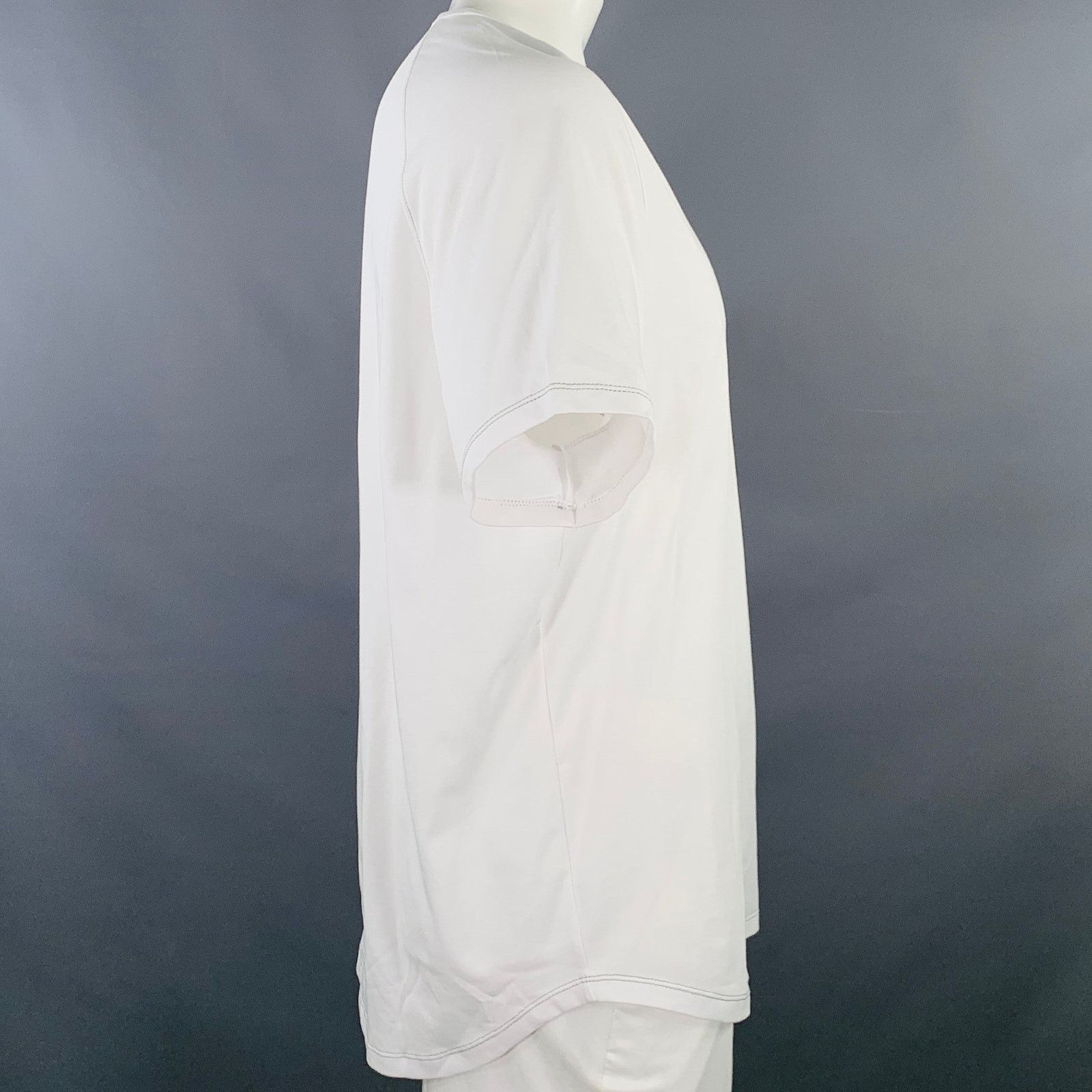 John Varvatos JOHN VARVATOS White Contrast Stitch Cotton Blend T-shirt Size US XXL / EU 58 / 5 - 3 Thumbnail