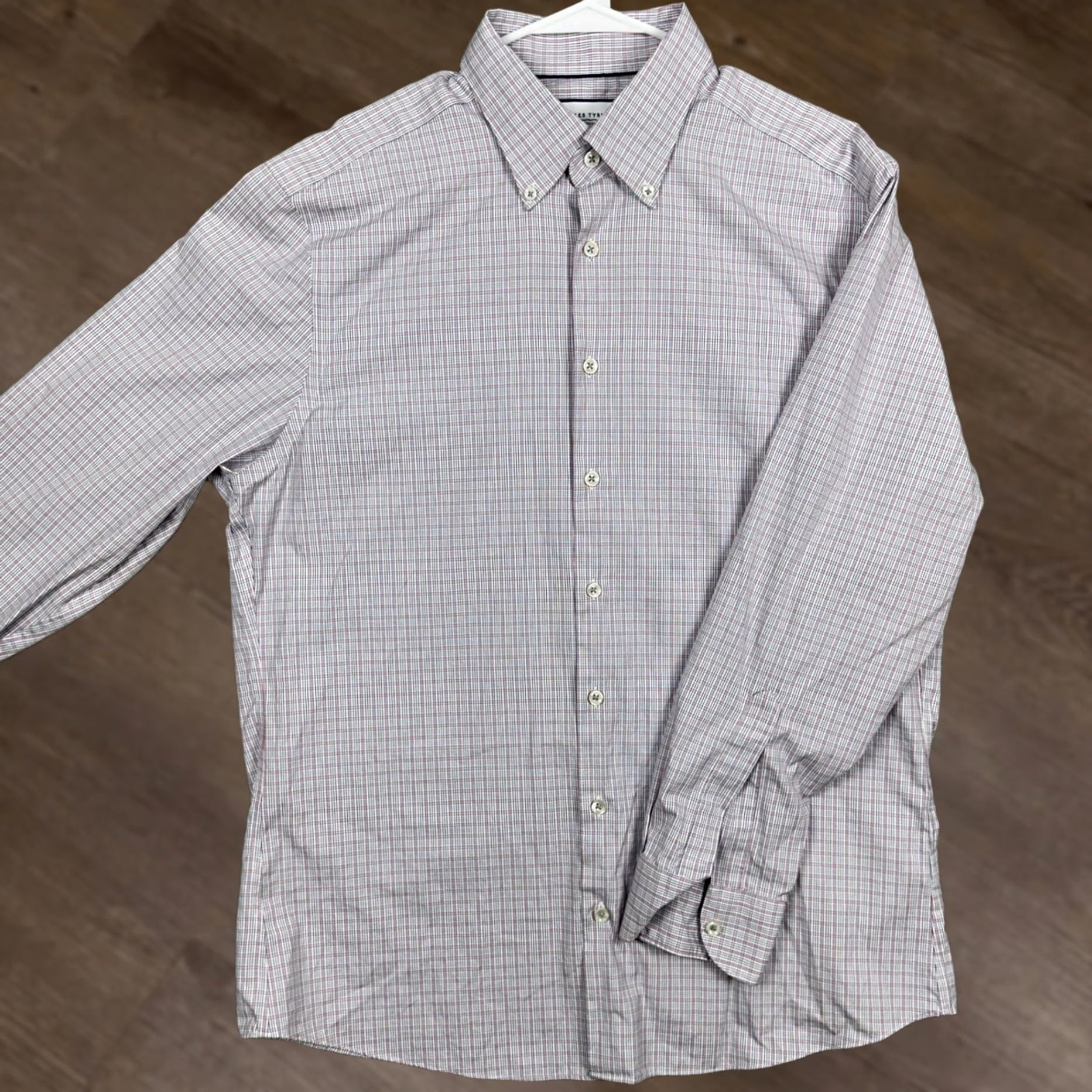 Charles Tyrwhitt Charles Tyrwhitt Mens Dress Shirt Red Blue Plaid Button Down Long Sleeve 16.5 Size 46R - 1 Thumbnail