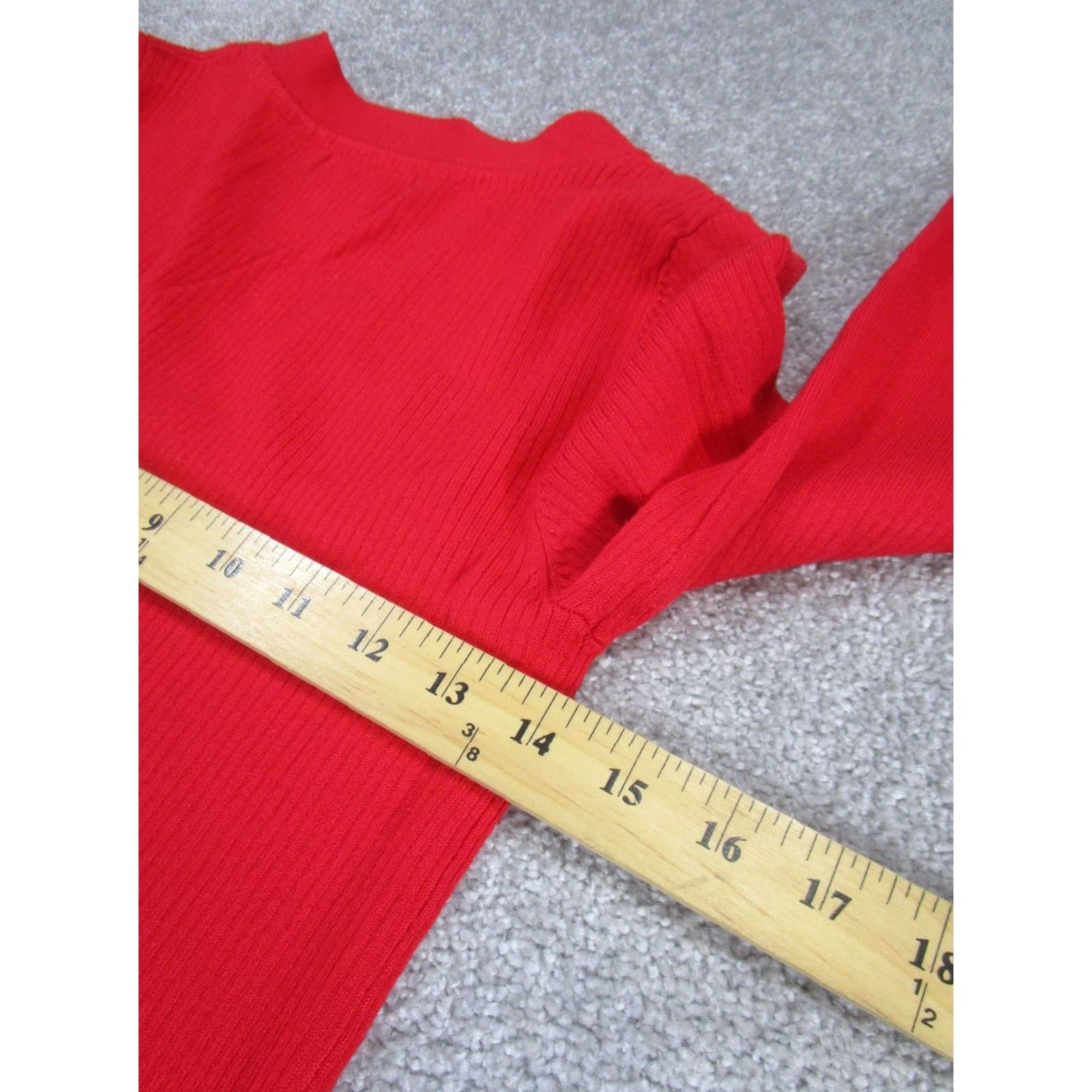 Vintage Maeve Womens Shirt Small Red Ribbed Knit V-Neck Pullover Sweater Size S / US 4 / IT 40 - 5 Thumbnail